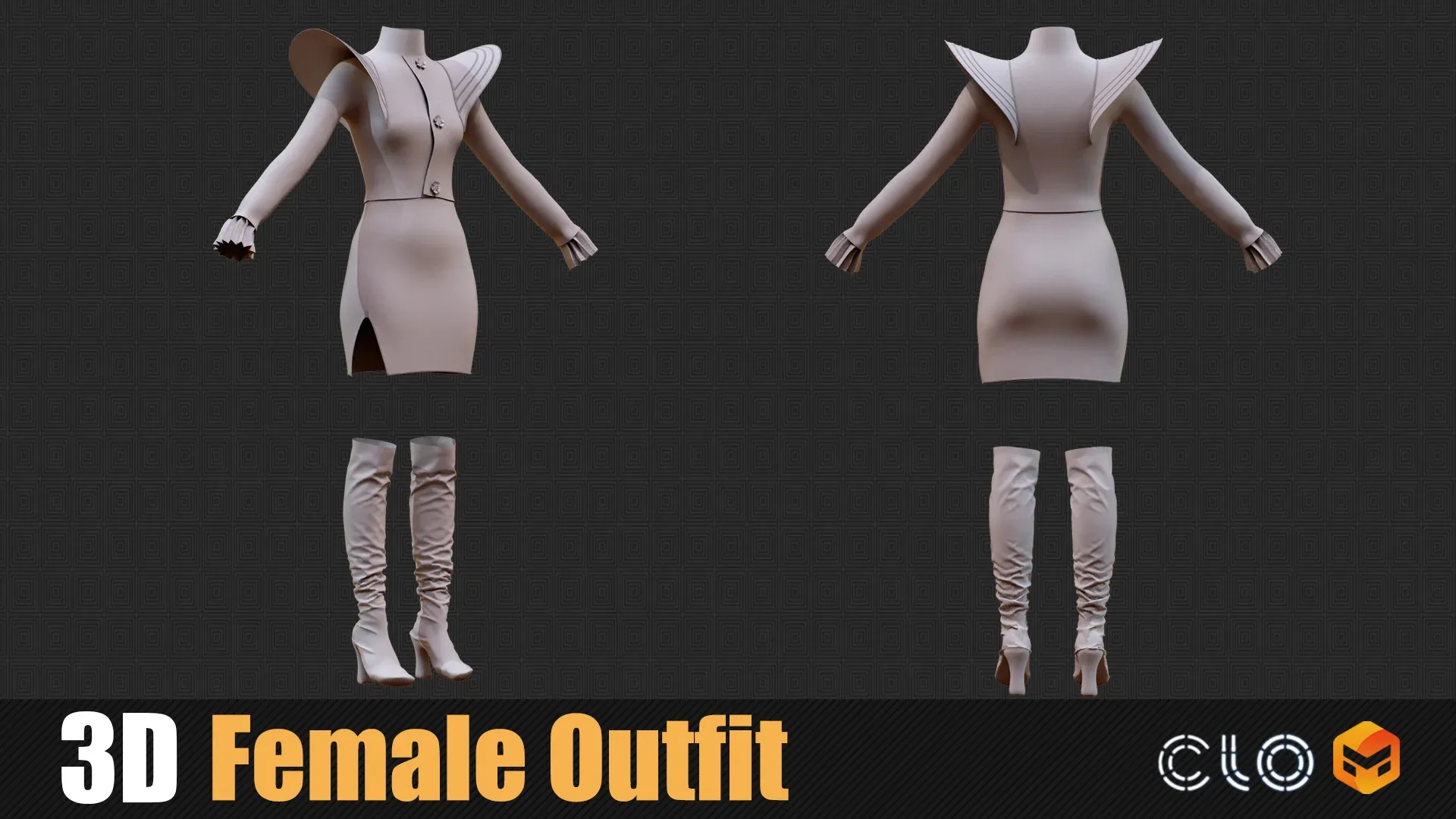 3d Female Outfit In Marvelous Designer / Clo3D