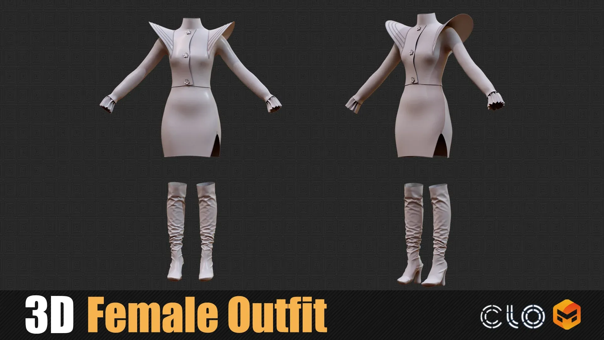 3d Female Outfit In Marvelous Designer / Clo3D