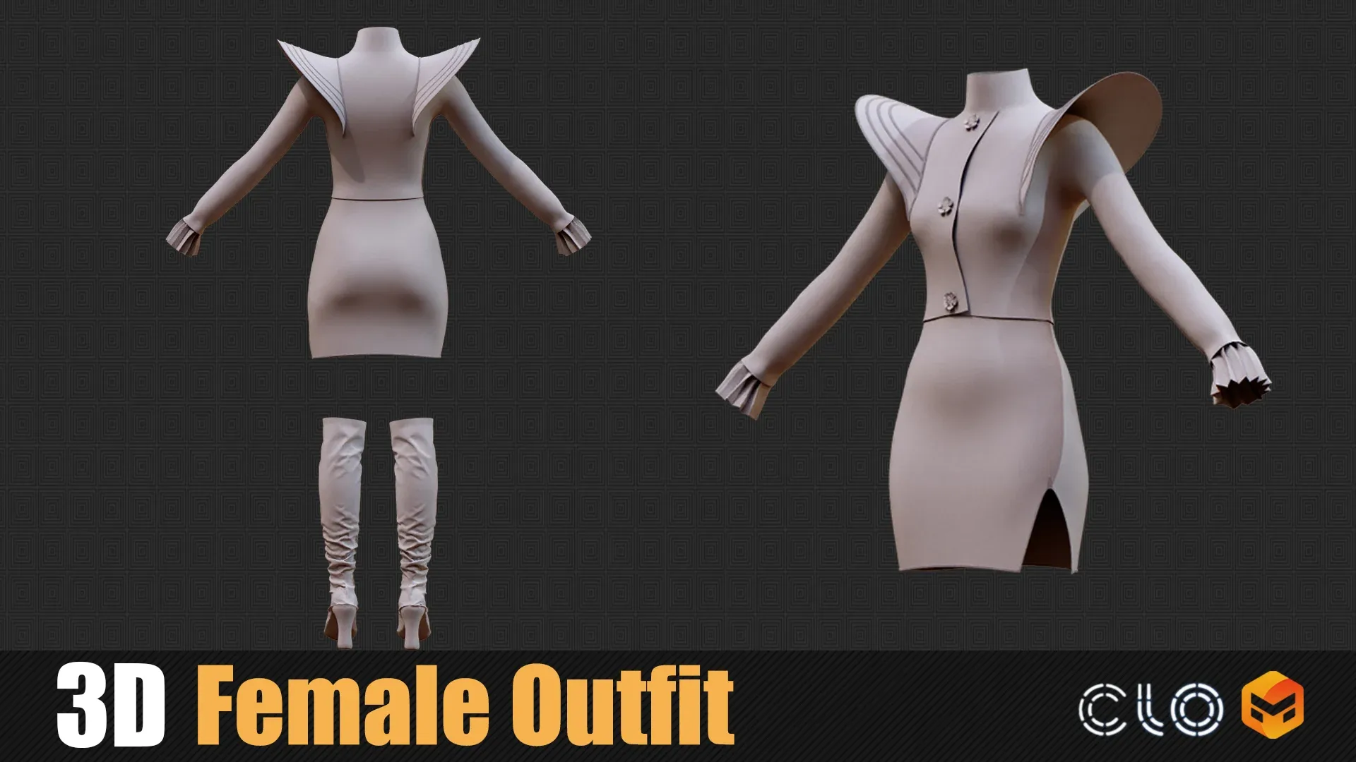 3d Female Outfit In Marvelous Designer / Clo3D