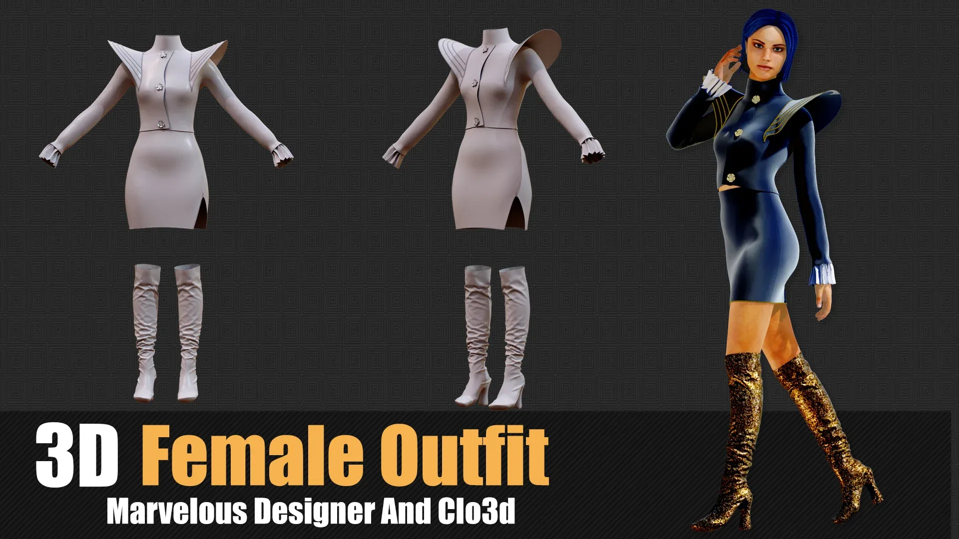 3d Female Outfit In Marvelous Designer / Clo3D