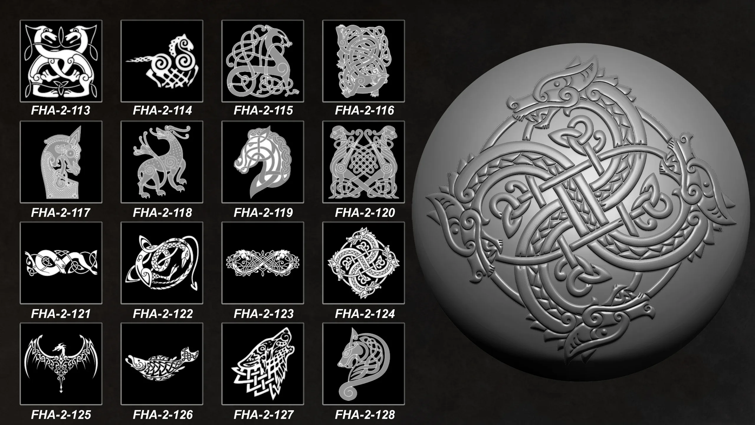130 Heraldic and Celtic Animals Symbol/Element V2