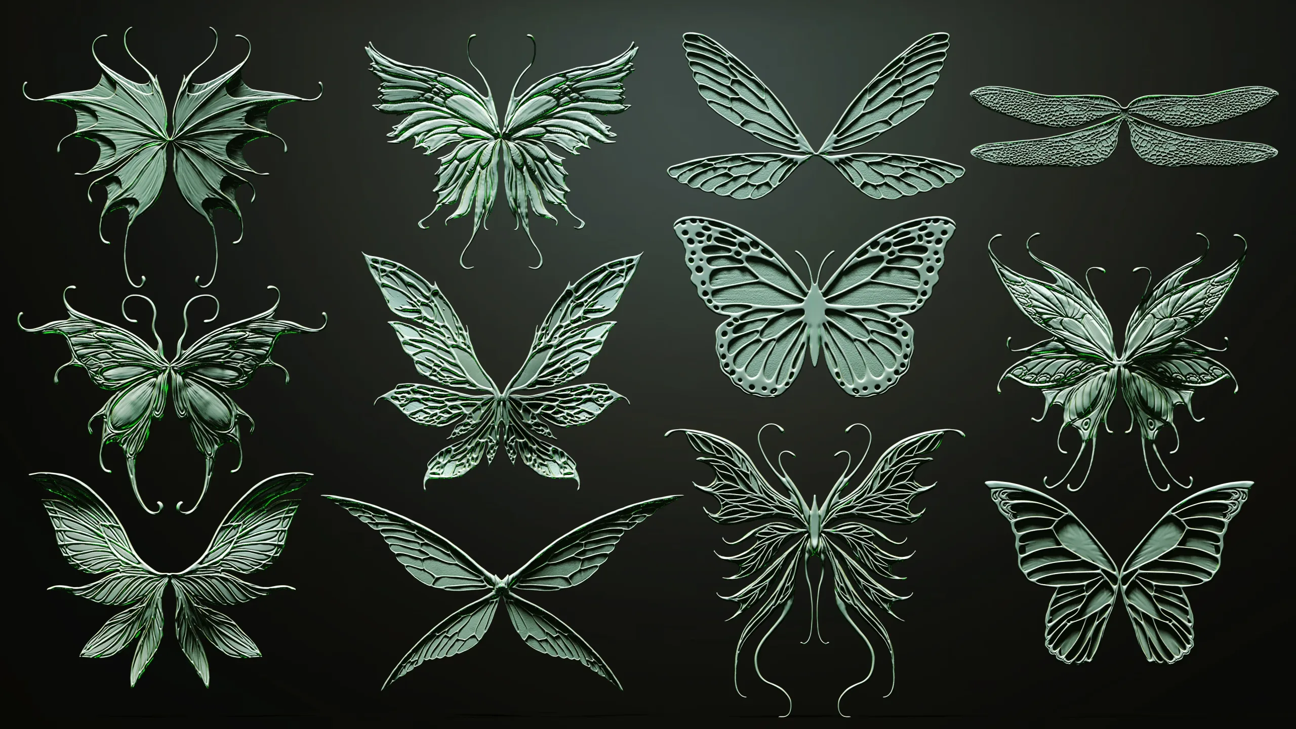 12 Fairy Wings Sculpts