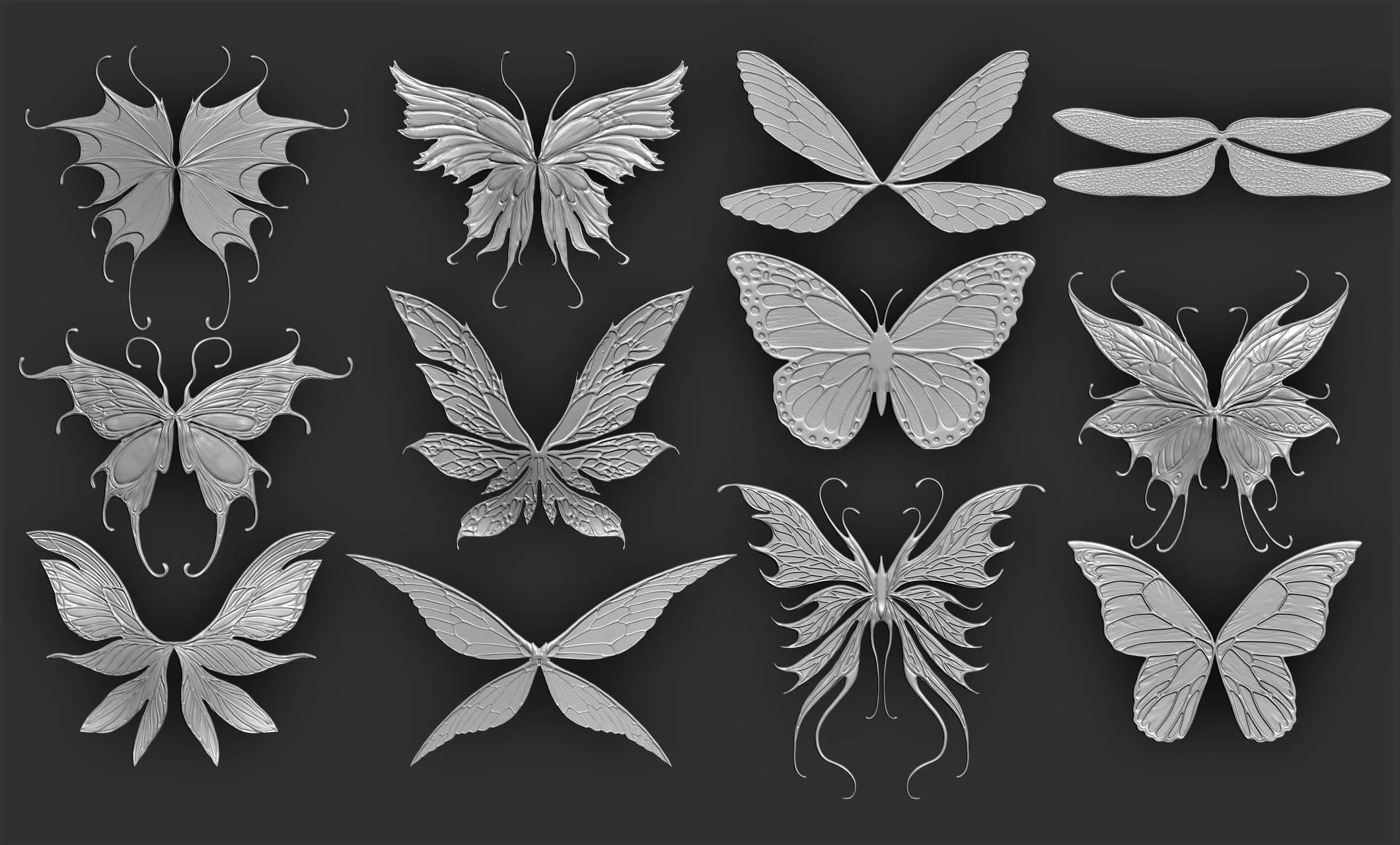 12 Fairy Wings Sculpts