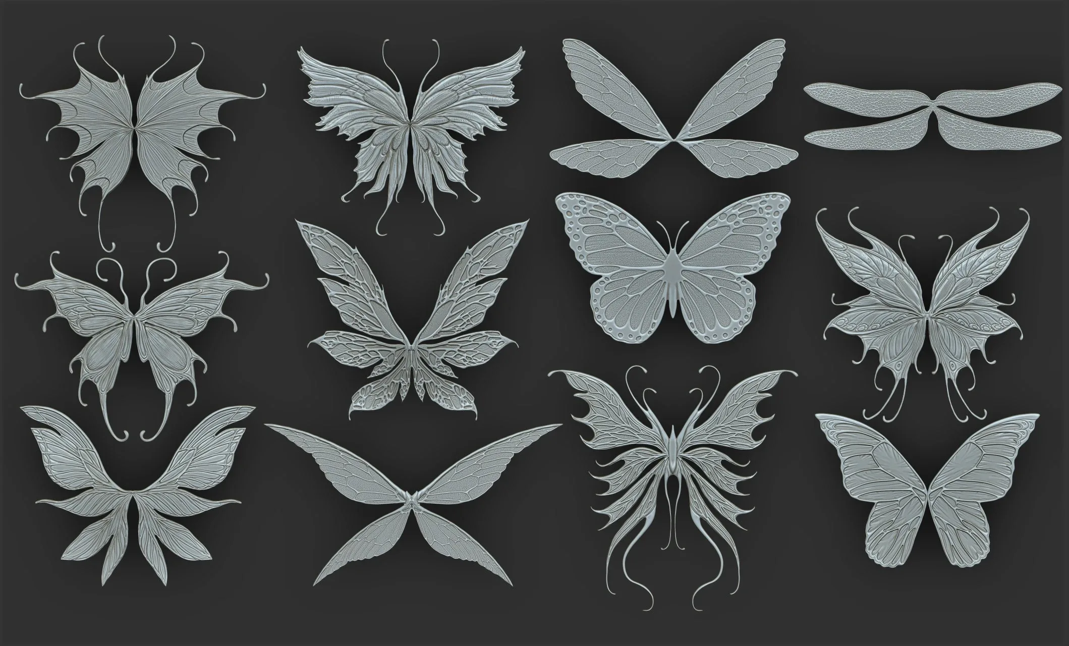 12 Fairy Wings Sculpts