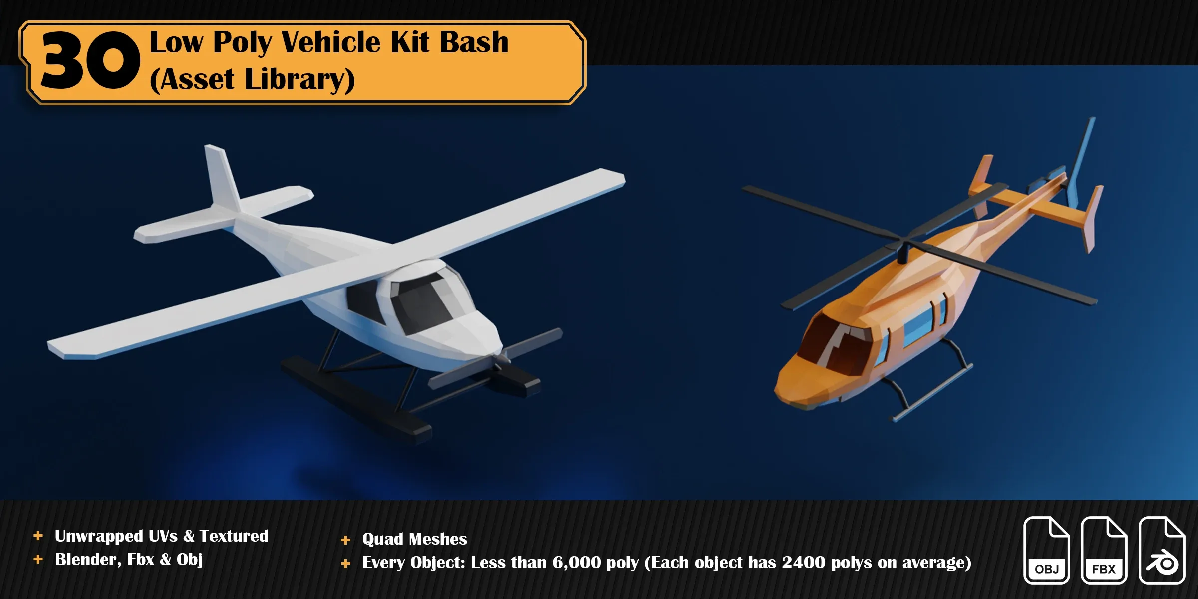 Low Poly Vehicle Asset Library Kitbash