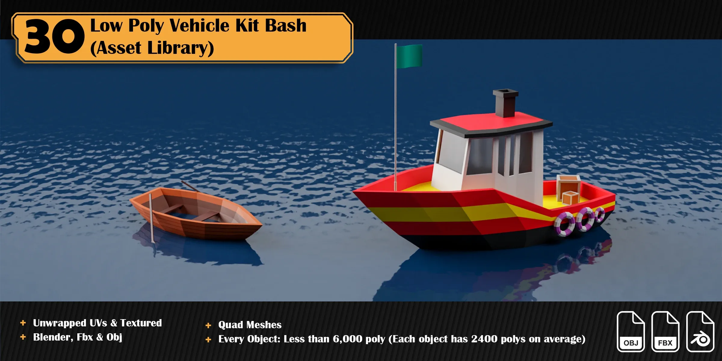 Low Poly Vehicle Asset Library Kitbash