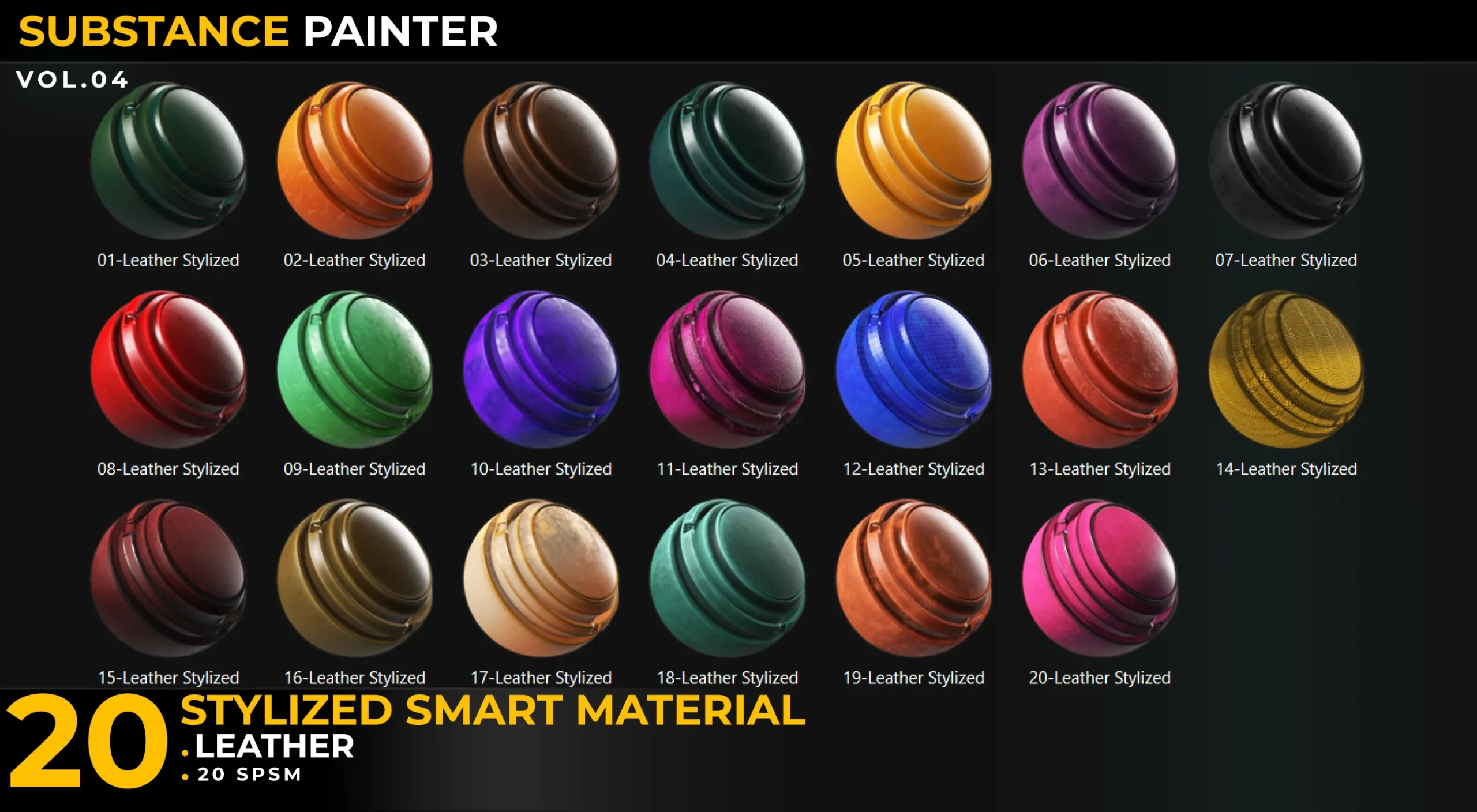 20 Stylized Smart Materials Leather Vol 04