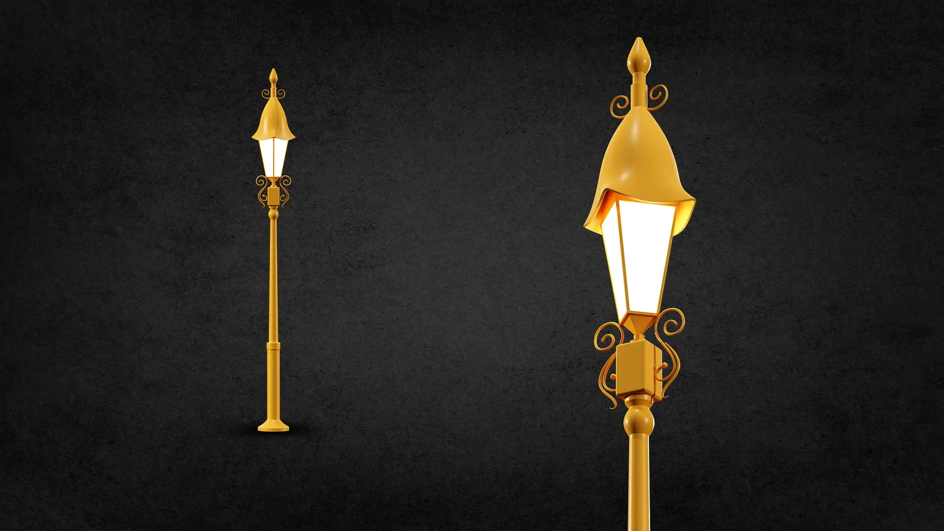 10 street lamps base mesh / Low Poly /  Mid Poly / Game Ready vol 02