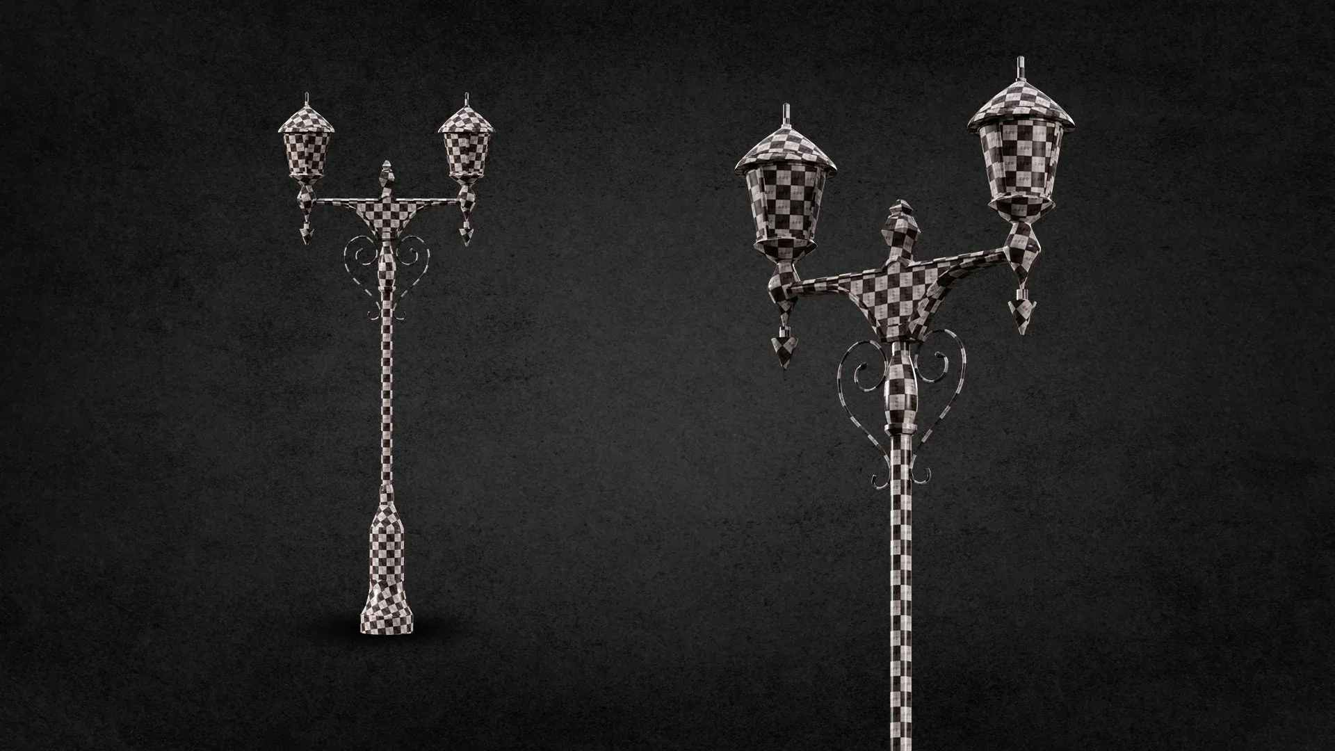 10 street lamps base mesh / Low Poly /  Mid Poly / Game Ready vol 02