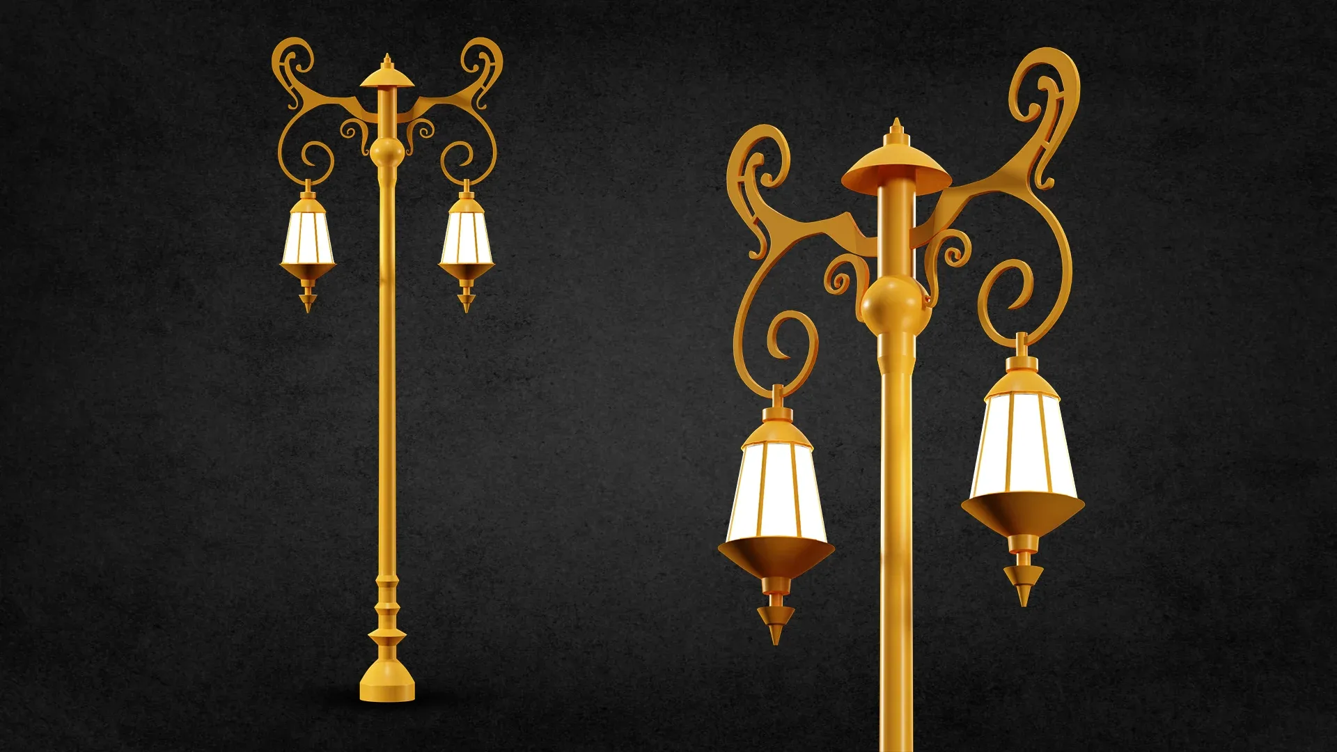 10 street lamps base mesh / Low Poly /  Mid Poly / Game Ready vol 02