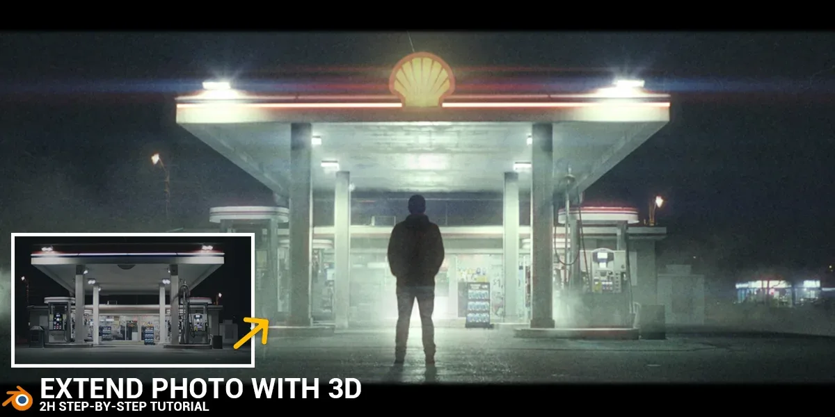 Extend photo with 3d, 2h step-by-step tutorial, Faster way to realism in Blender