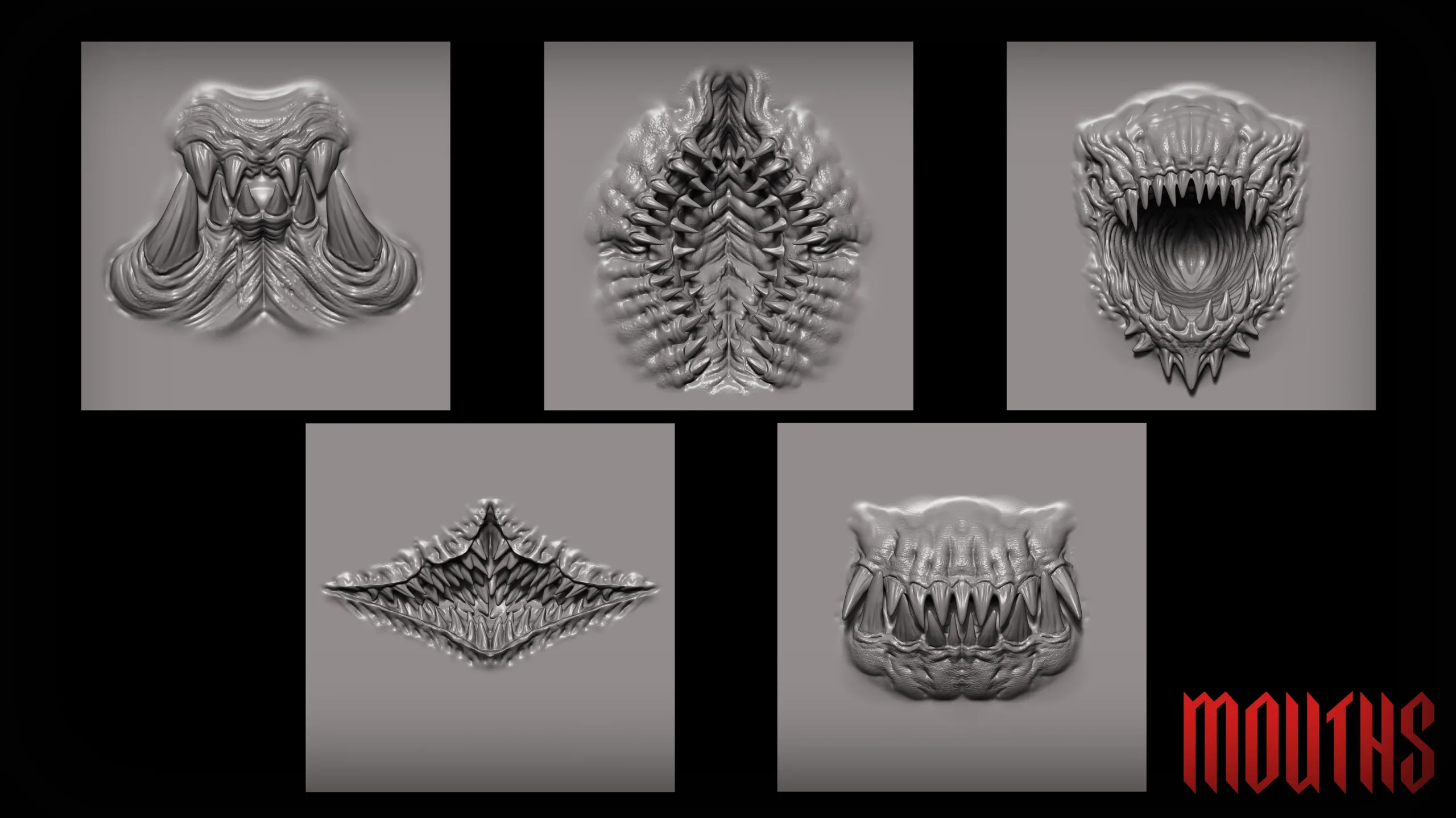 Zbrush + Blender 45 Unholy Brushes and Obj's