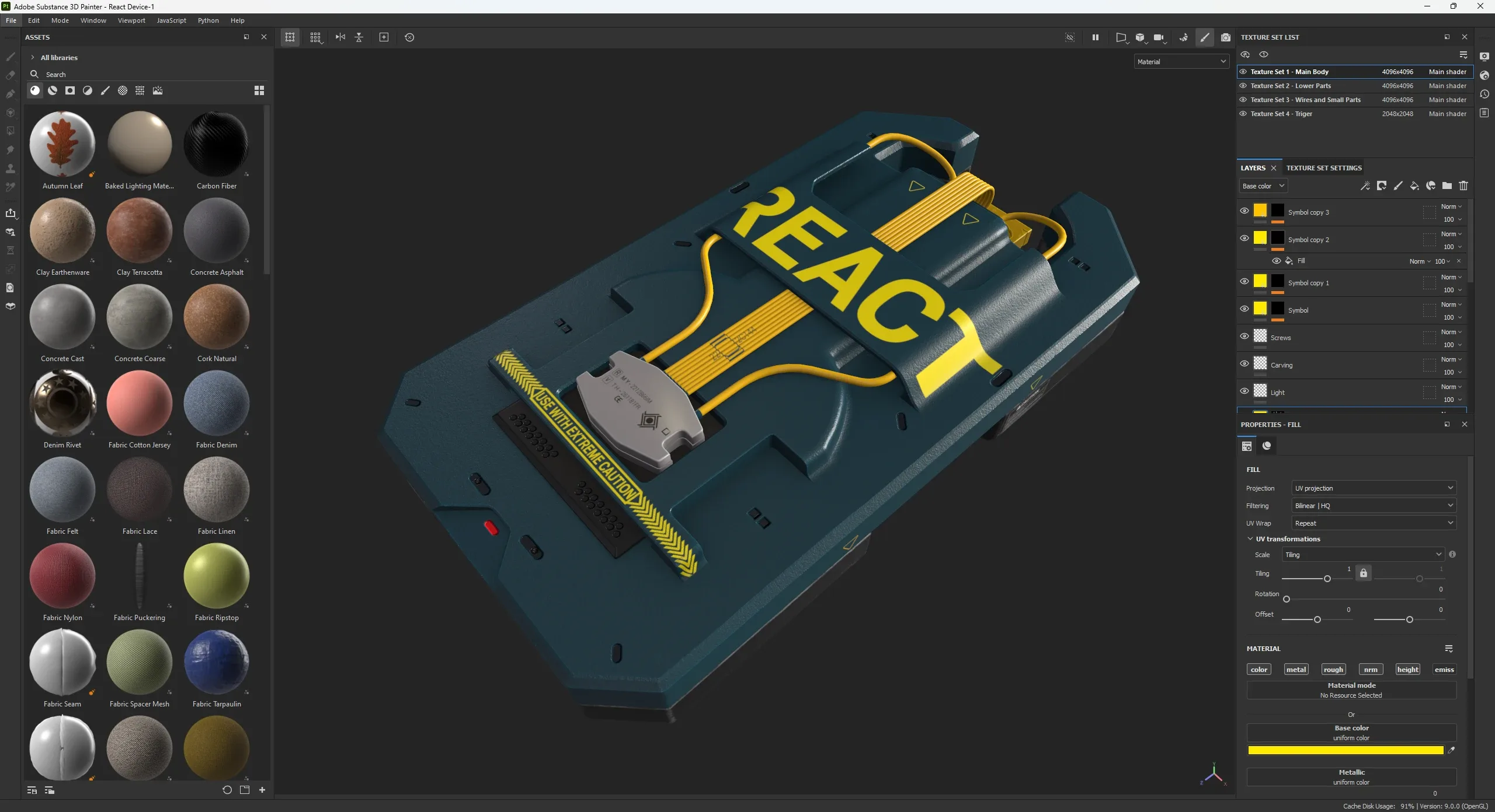 Creating Explosive Device in 3Dsamx and Substance 3D Painter Process