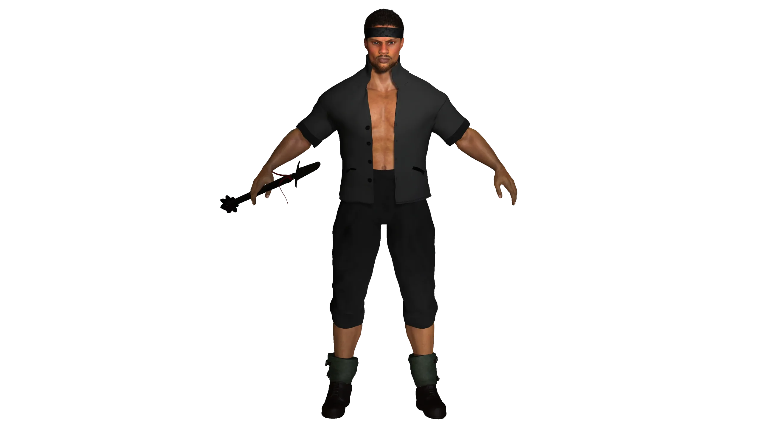 AAA 3D REALISTIC AFRO AFRICAN MALE CHARACTER - MUSCULAR KUNGFU