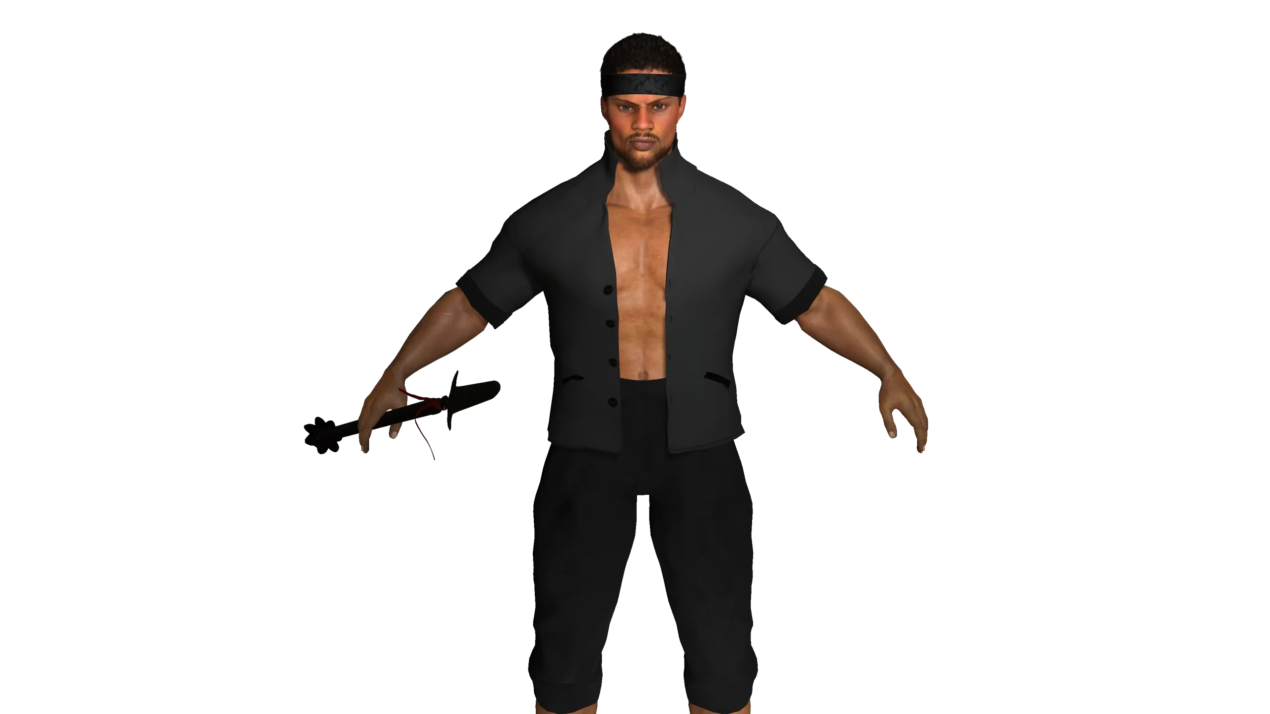 AAA 3D REALISTIC AFRO AFRICAN MALE CHARACTER - MUSCULAR KUNGFU