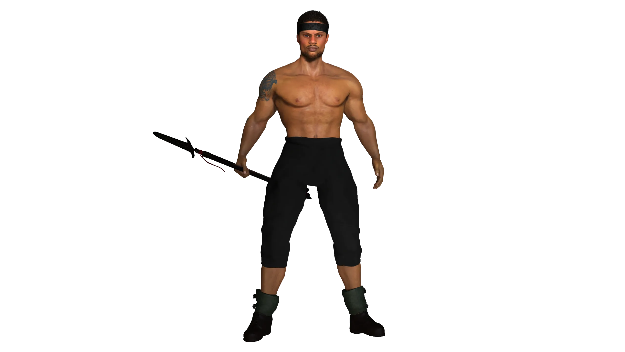 AAA 3D REALISTIC AFRO AFRICAN MALE CHARACTER - MUSCULAR KUNGFU