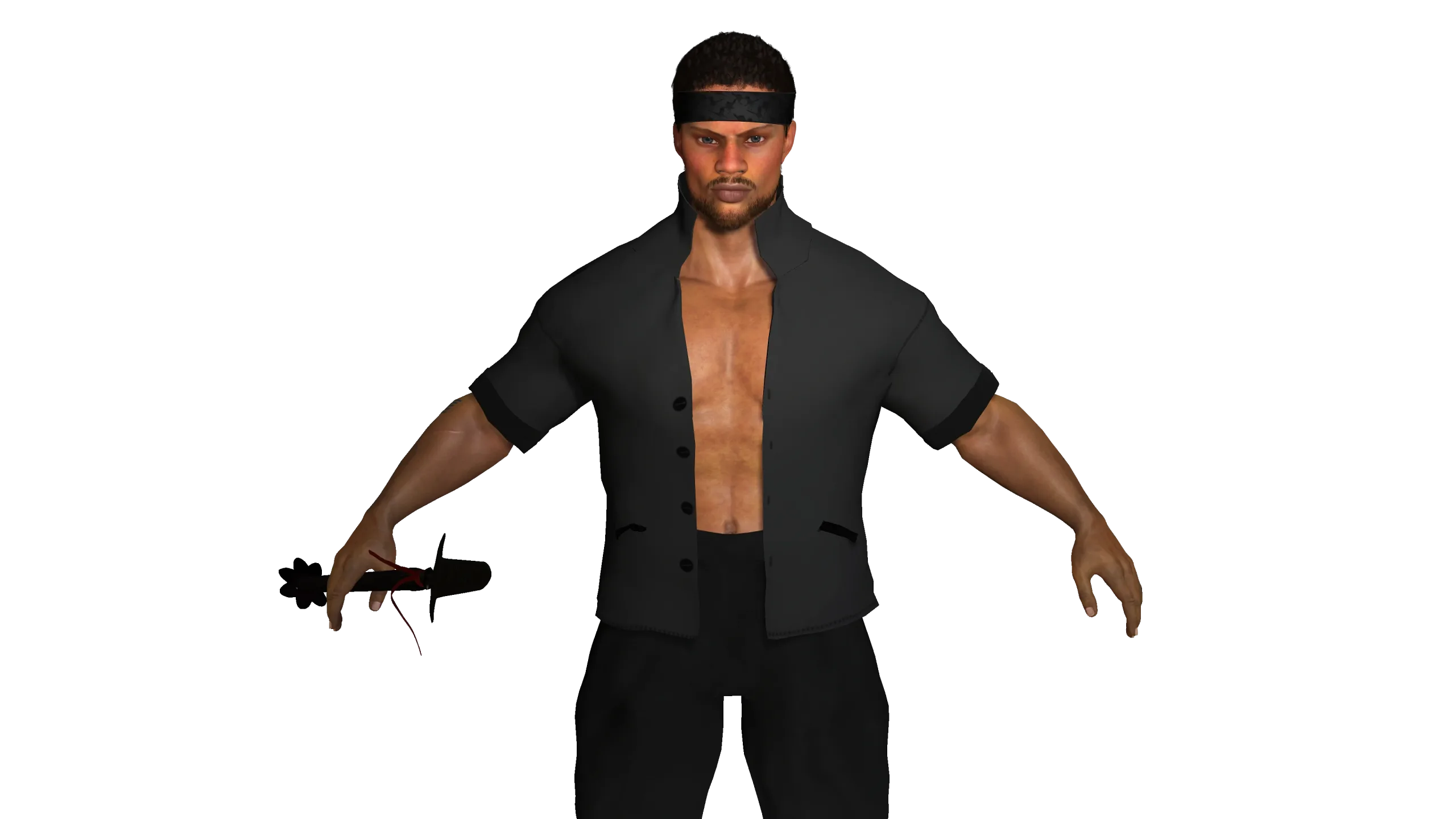 AAA 3D REALISTIC AFRO AFRICAN MALE CHARACTER - MUSCULAR KUNGFU