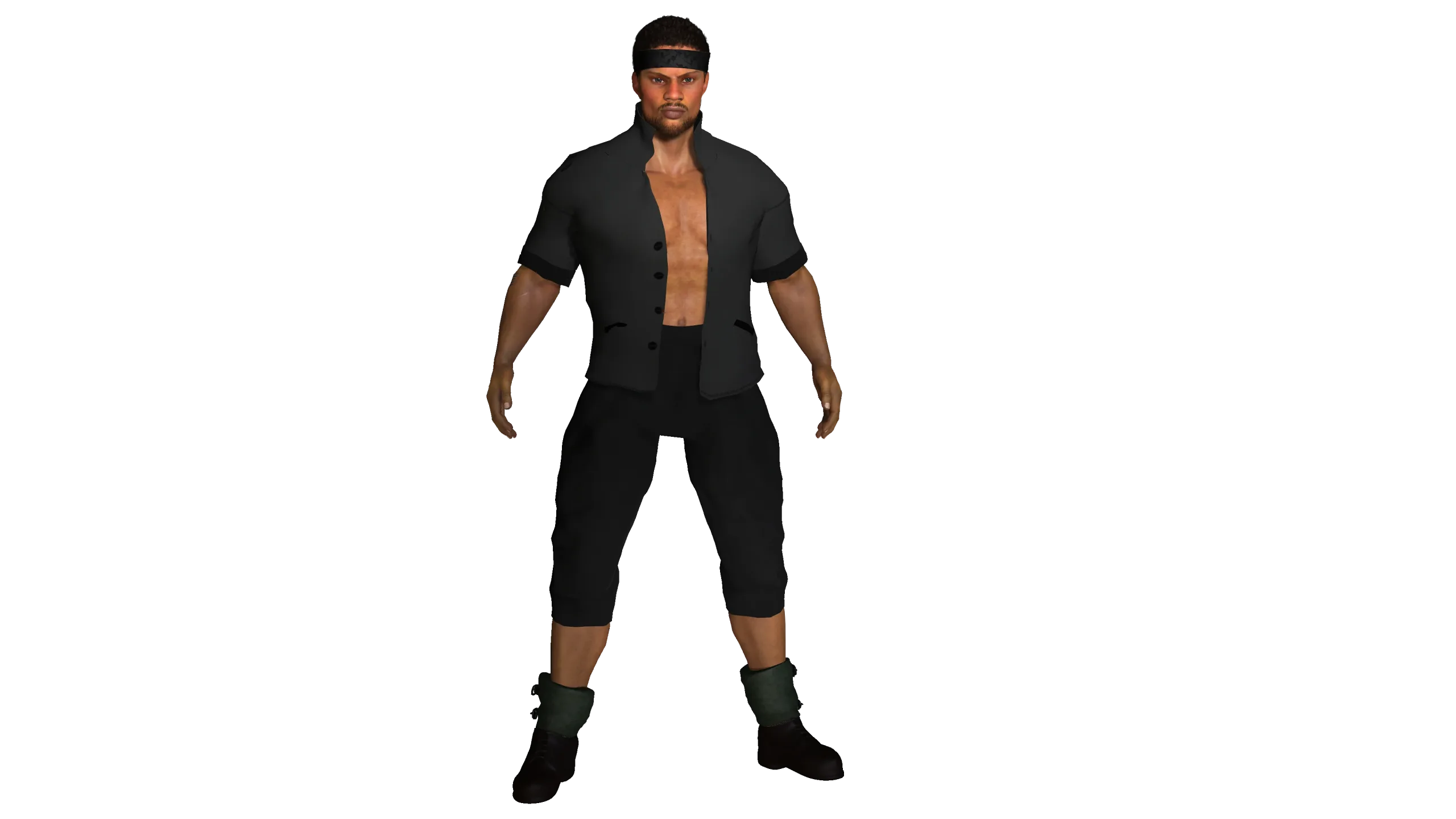 AAA 3D REALISTIC AFRO AFRICAN MALE CHARACTER - MUSCULAR KUNGFU