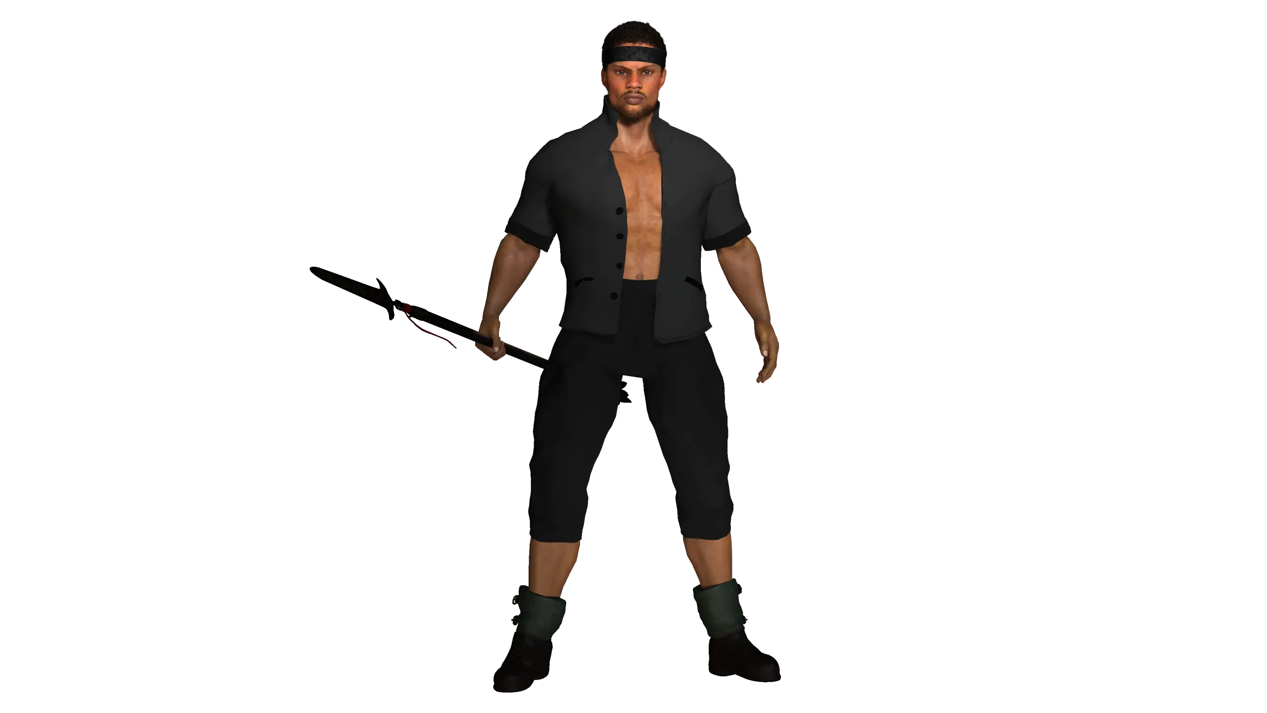 AAA 3D REALISTIC AFRO AFRICAN MALE CHARACTER - MUSCULAR KUNGFU