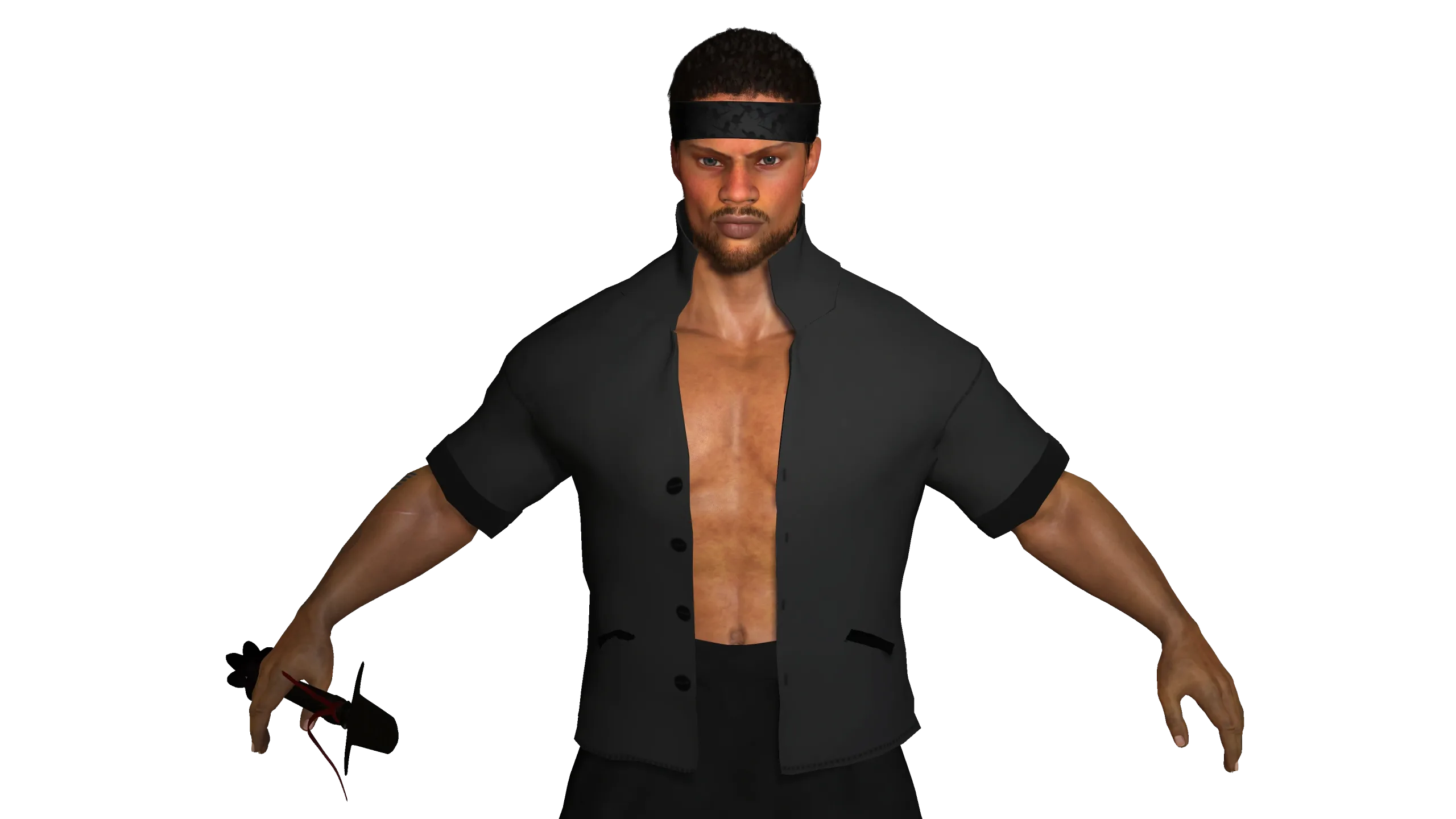 AAA 3D REALISTIC AFRO AFRICAN MALE CHARACTER - MUSCULAR KUNGFU