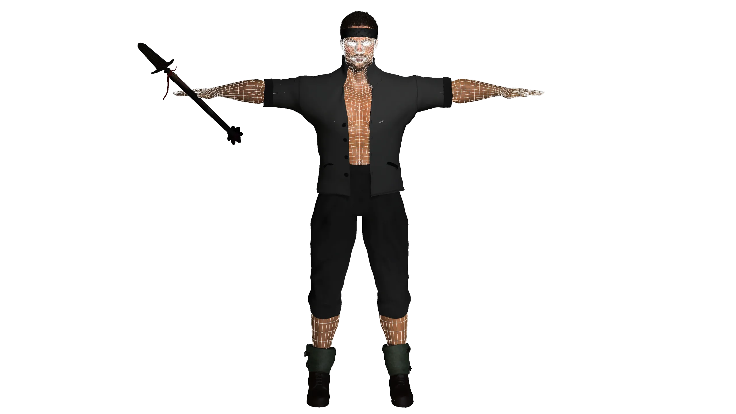 AAA 3D REALISTIC AFRO AFRICAN MALE CHARACTER - MUSCULAR KUNGFU