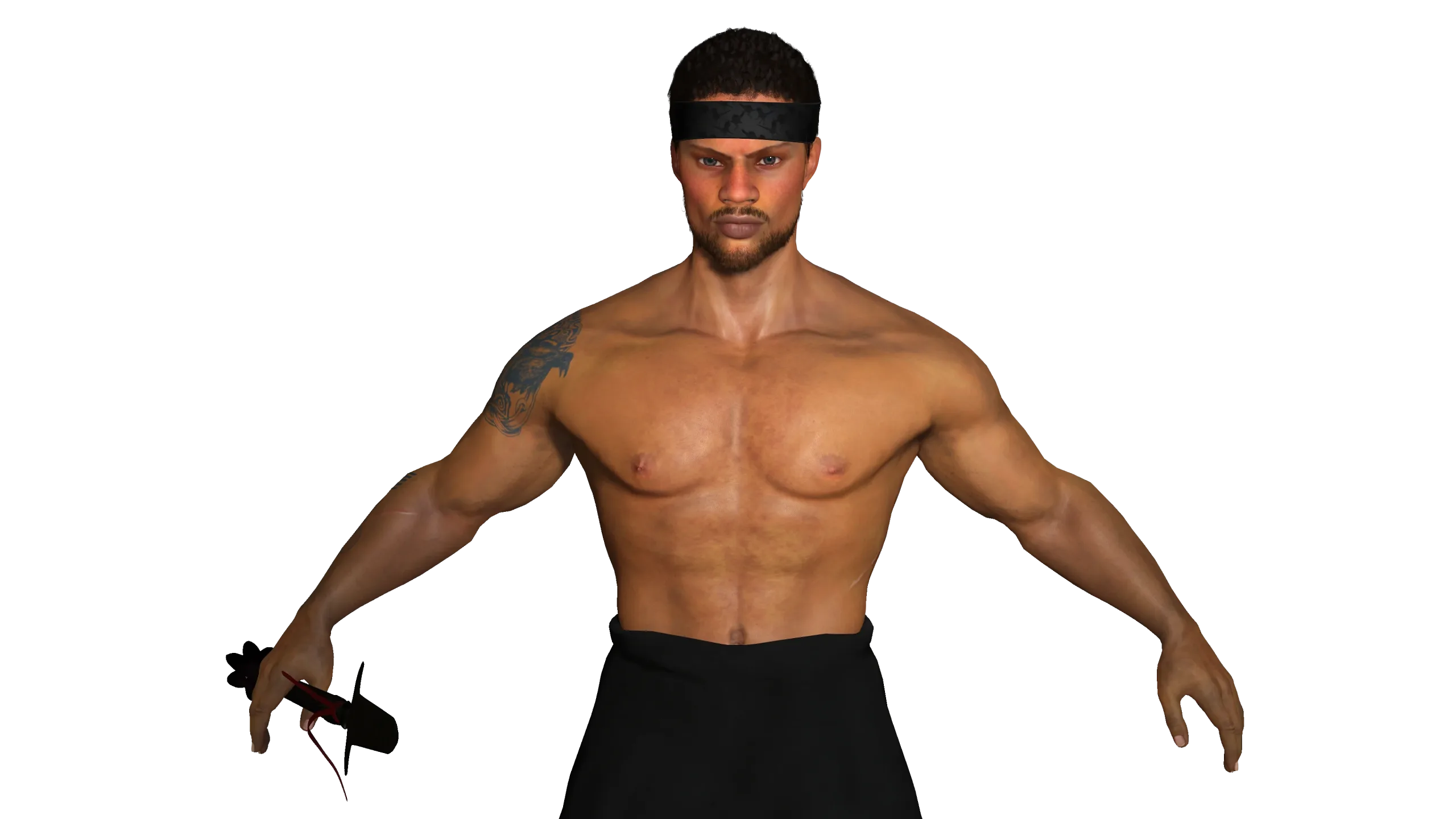 AAA 3D REALISTIC AFRO AFRICAN MALE CHARACTER - MUSCULAR KUNGFU