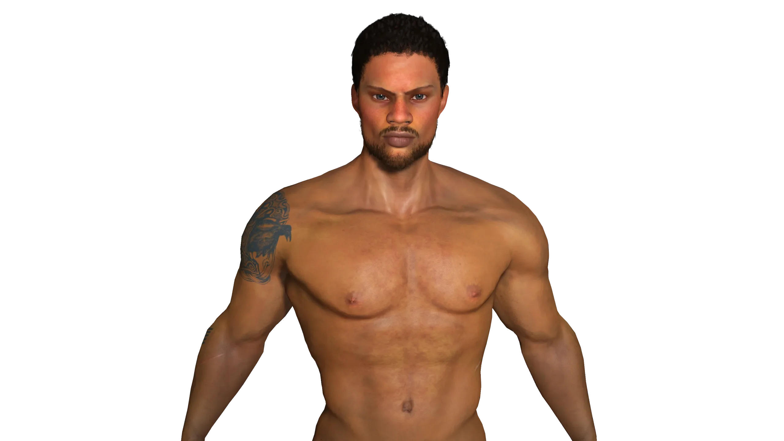 AAA 3D REALISTIC AFRO AFRICAN MALE CHARACTER - MUSCULAR KUNGFU