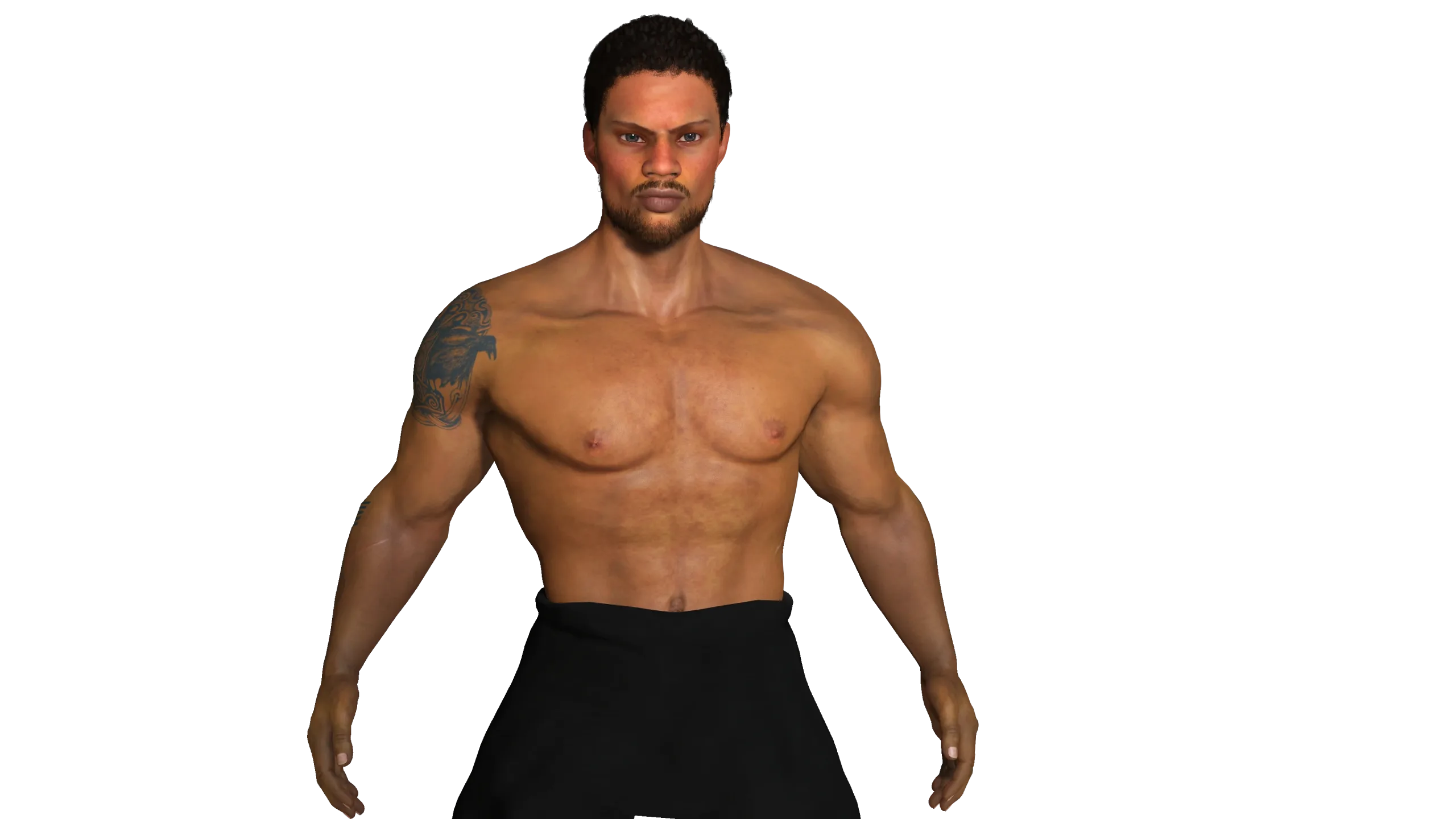 AAA 3D REALISTIC AFRO AFRICAN MALE CHARACTER - MUSCULAR KUNGFU