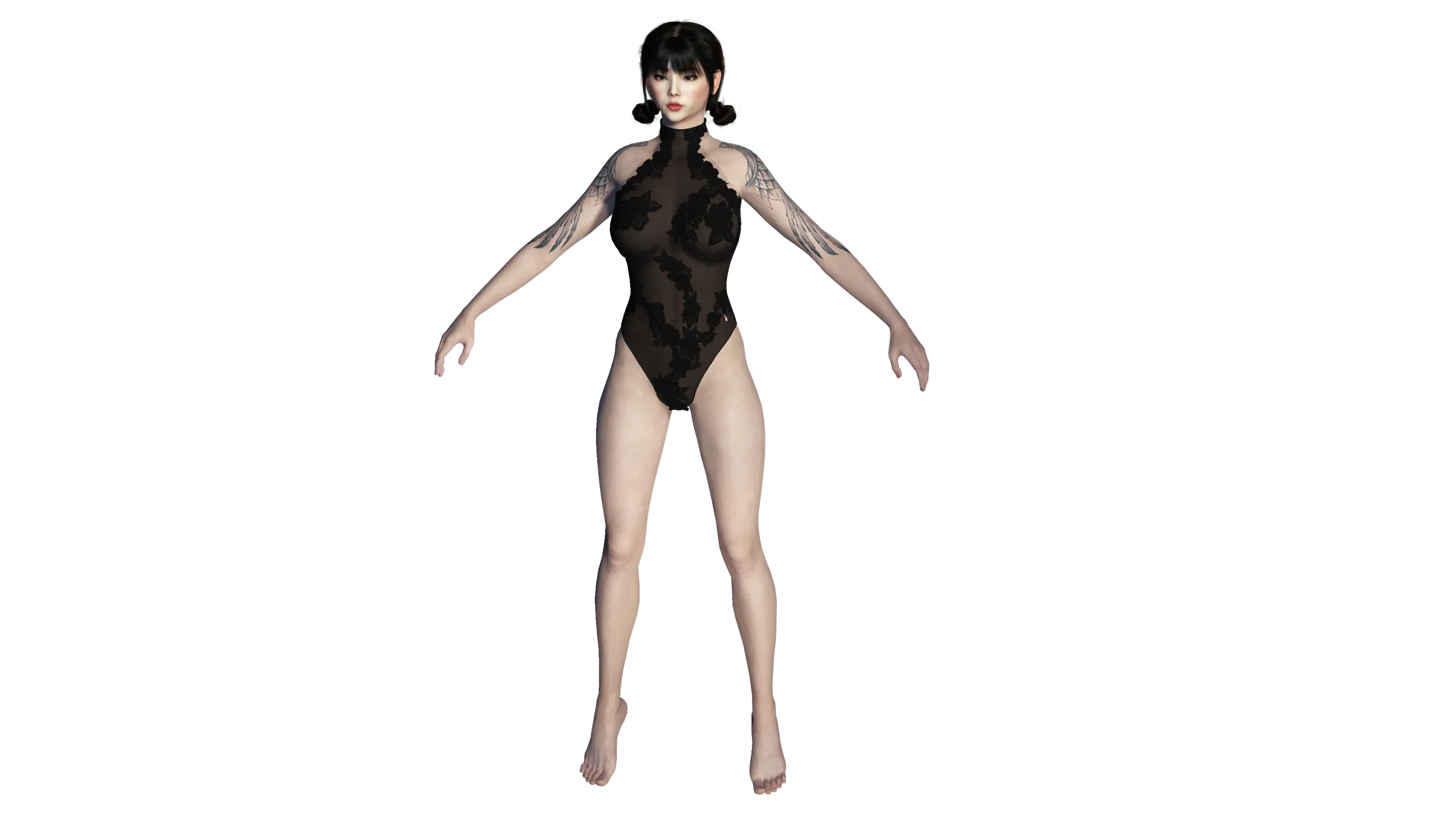 AAA 3D REALISTIC JAPANESE FEMALE CHARACTER - ASIAN FACE YAKUZA OUTFIT