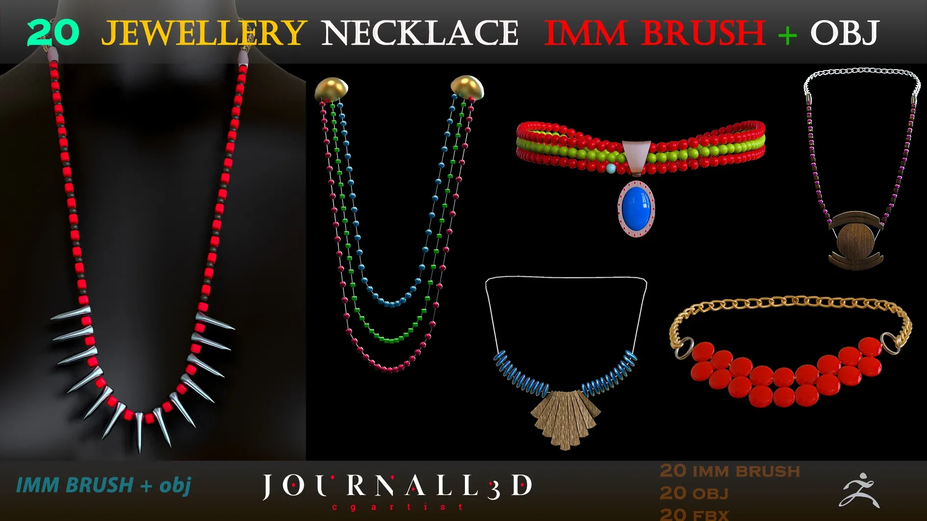 20 NECKLACE JEWELRY IMM BRUSH + 3DMODEL