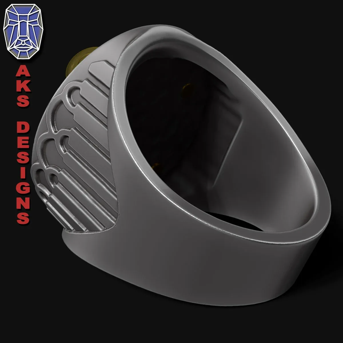 Ring jewelry mens Dumbell v157 3D print model