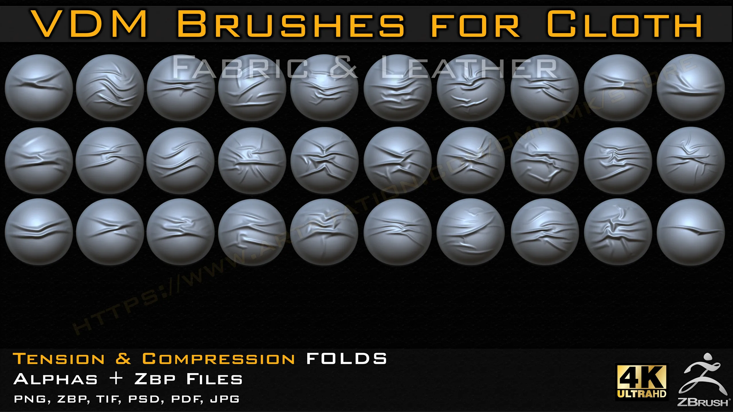 70 VDM Brushes Cloth Leather & Fabric Brushes _ 70 Alpha (4k)-Vol 02