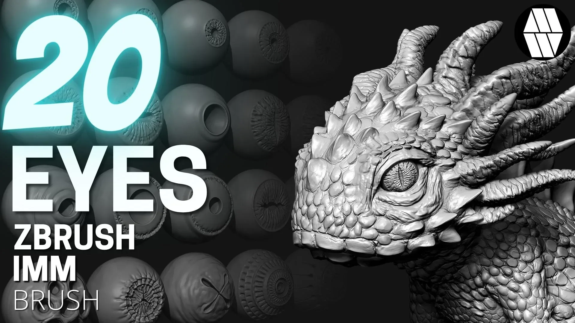 20 Eyes IMM Brush - Custom made Brush to use in ZBrush Sculpting