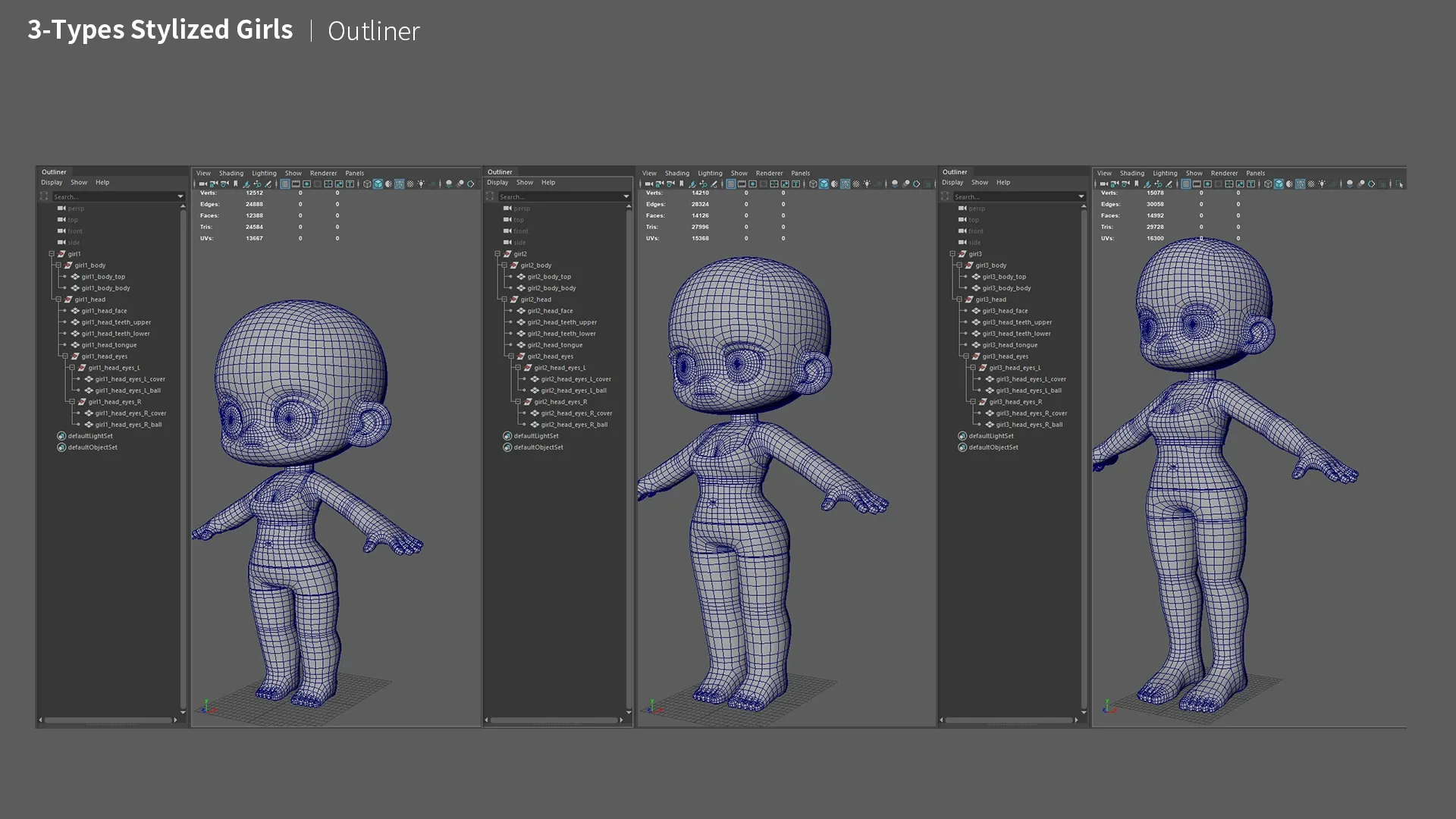 3-Types Girl basemesh