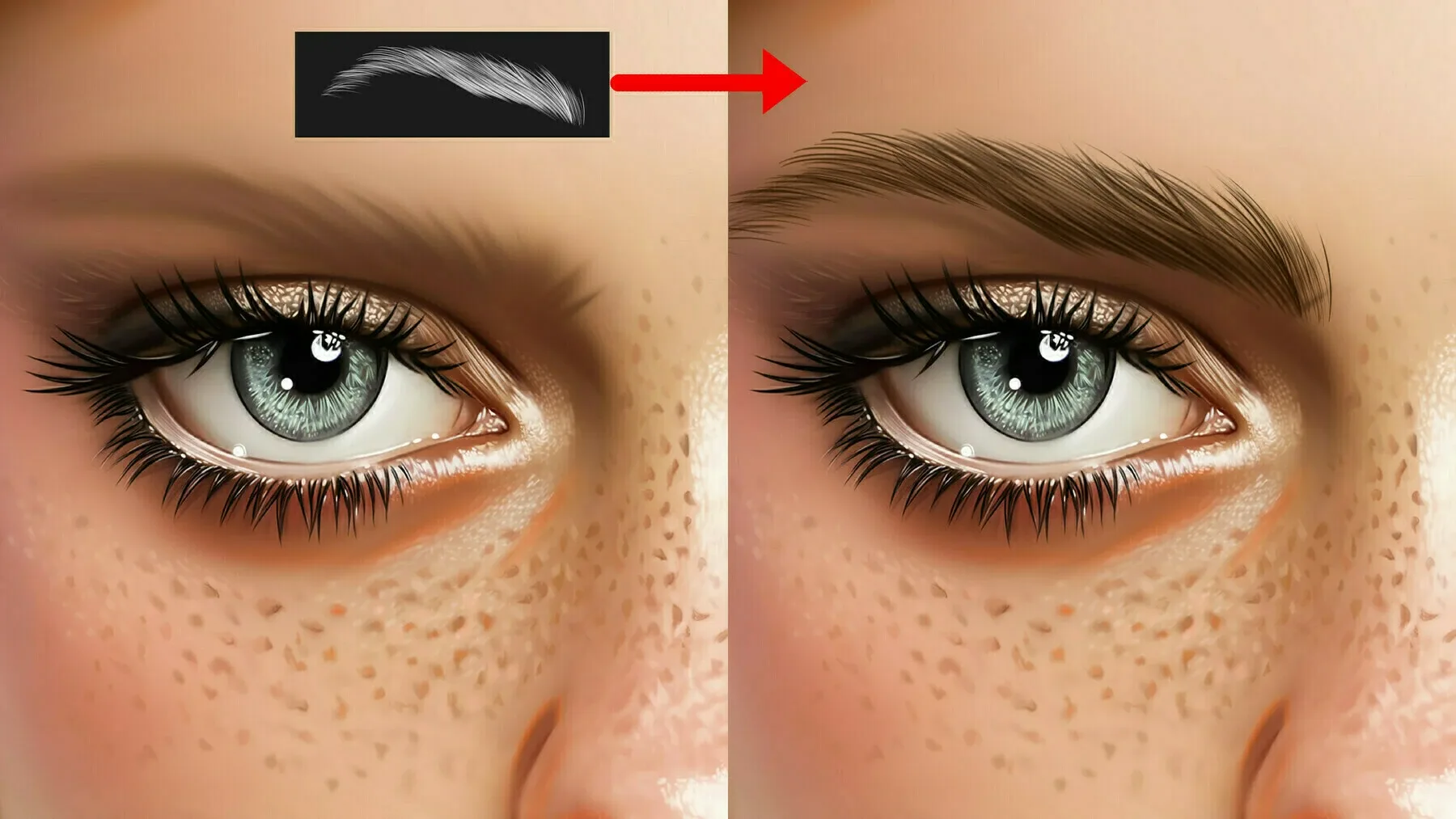 Eyelash/Eyebrow Brushes for Photoshop and Procreate