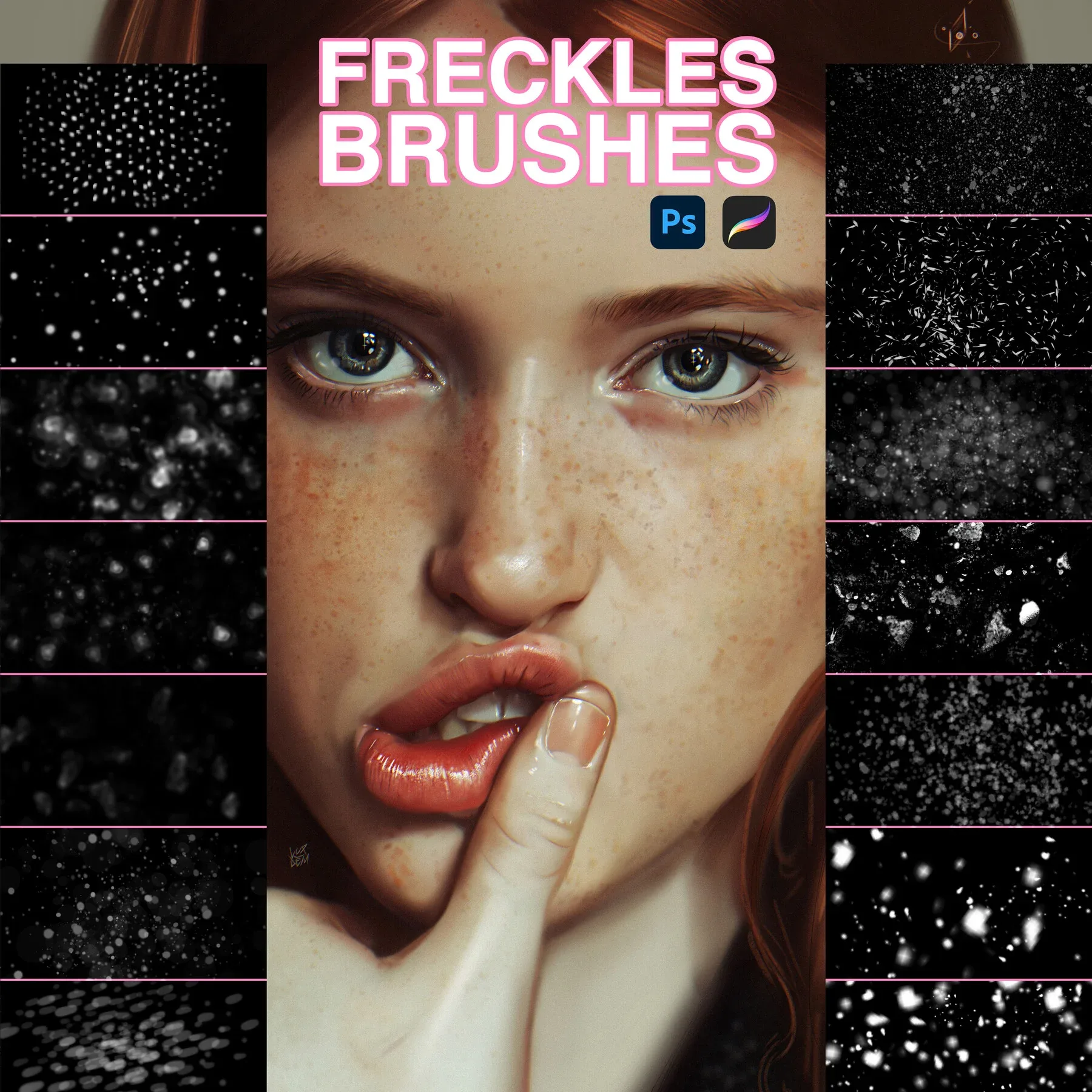 Freckles Brushes for Photoshop and Procreate