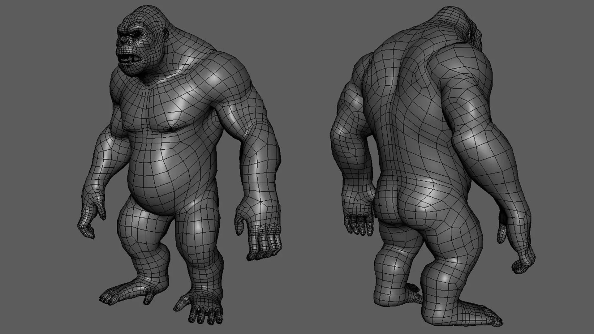 Gorilla BaseMesh - Topology + UV Map