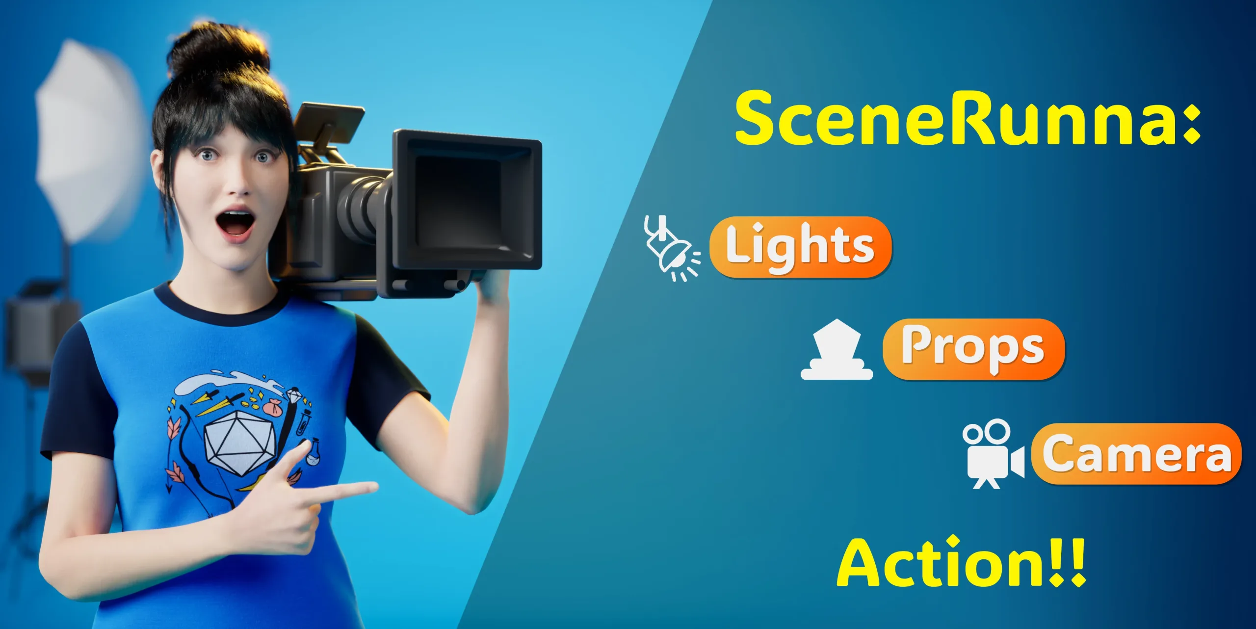 SceneRunna - The Ultimate Camera, Lighting, and Prop Suite for Blender