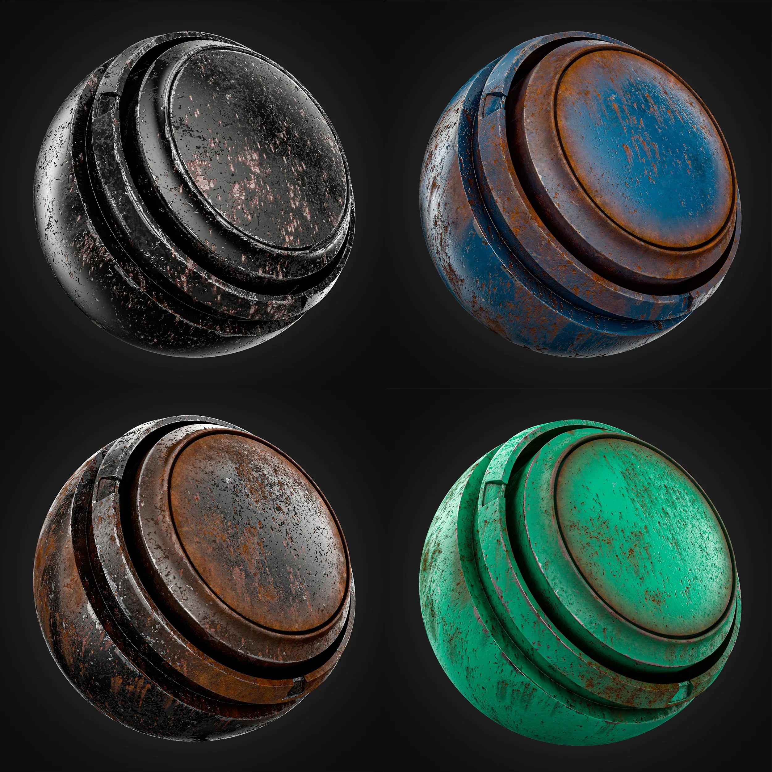 Military Metal Smart Materials for Substance Painter