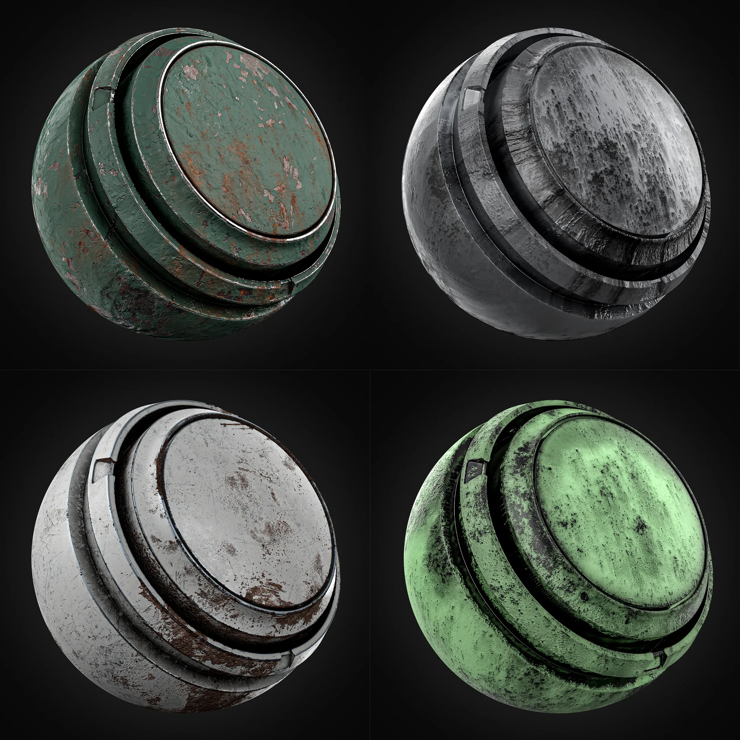 Military Metal Smart Materials for Substance Painter