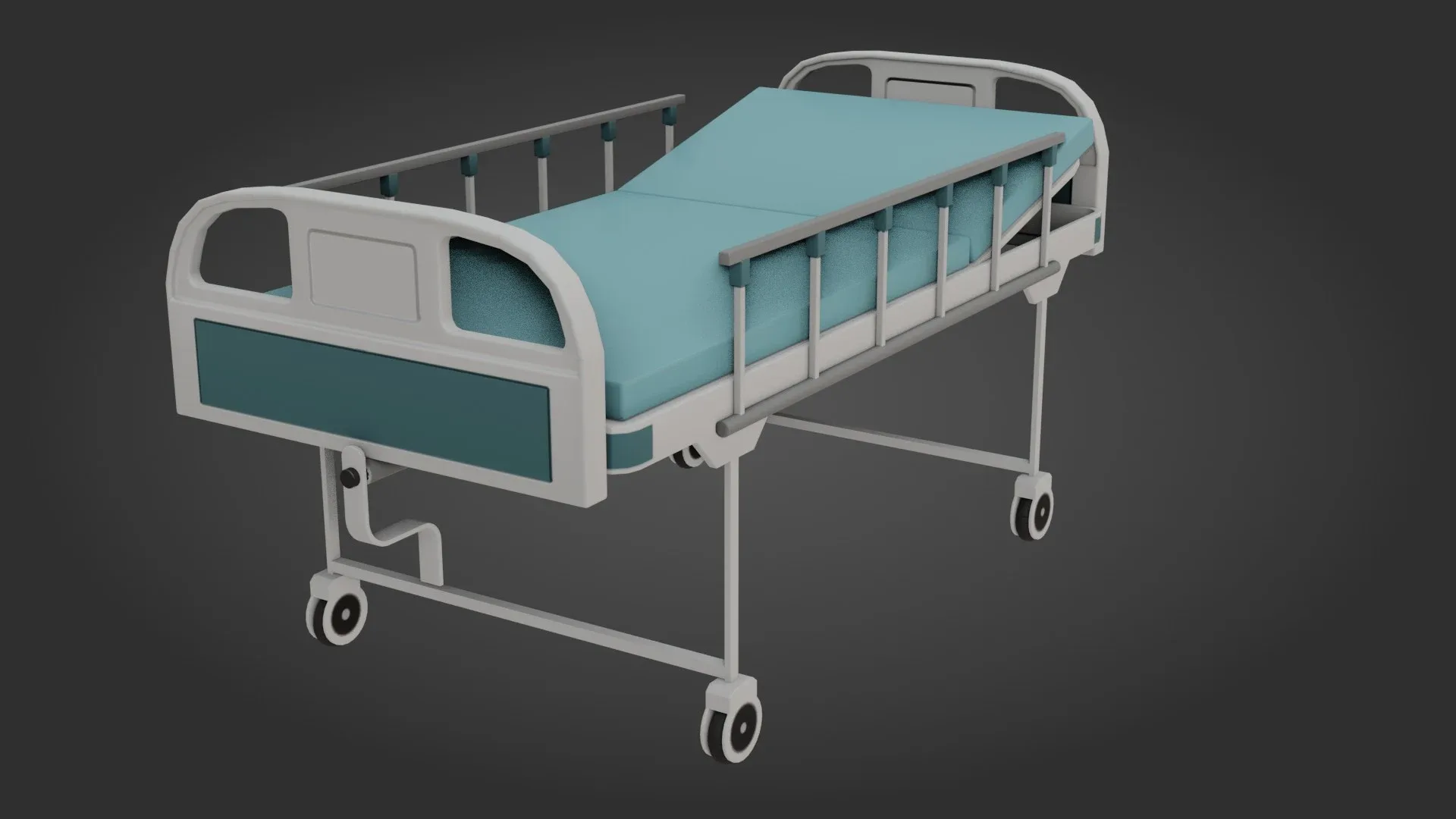 Hospital Bed - Low poly - Game Ready - PBR