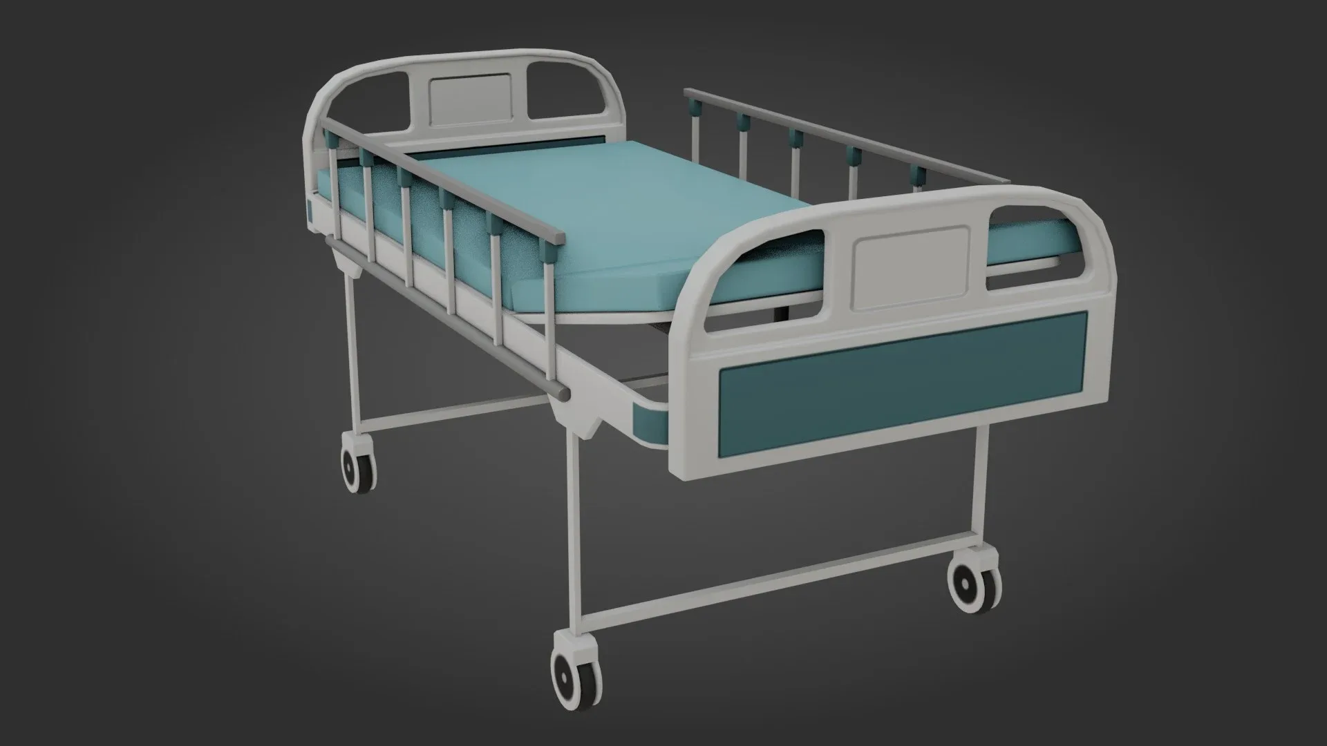 Hospital Bed - Low poly - Game Ready - PBR