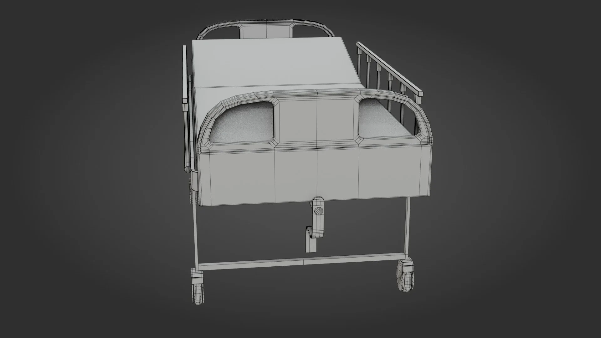 Hospital Bed - Low poly - Game Ready - PBR