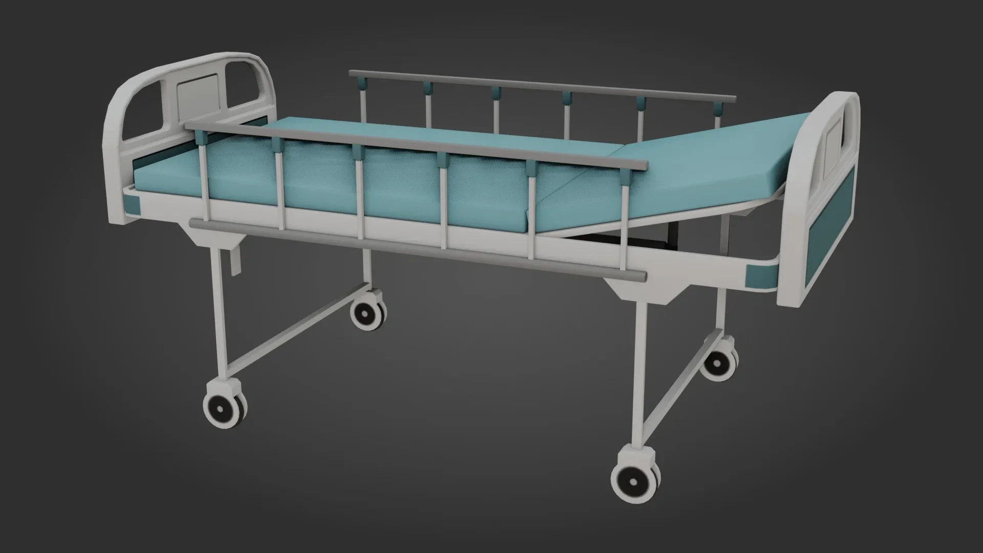 Hospital Bed - Low poly - Game Ready - PBR