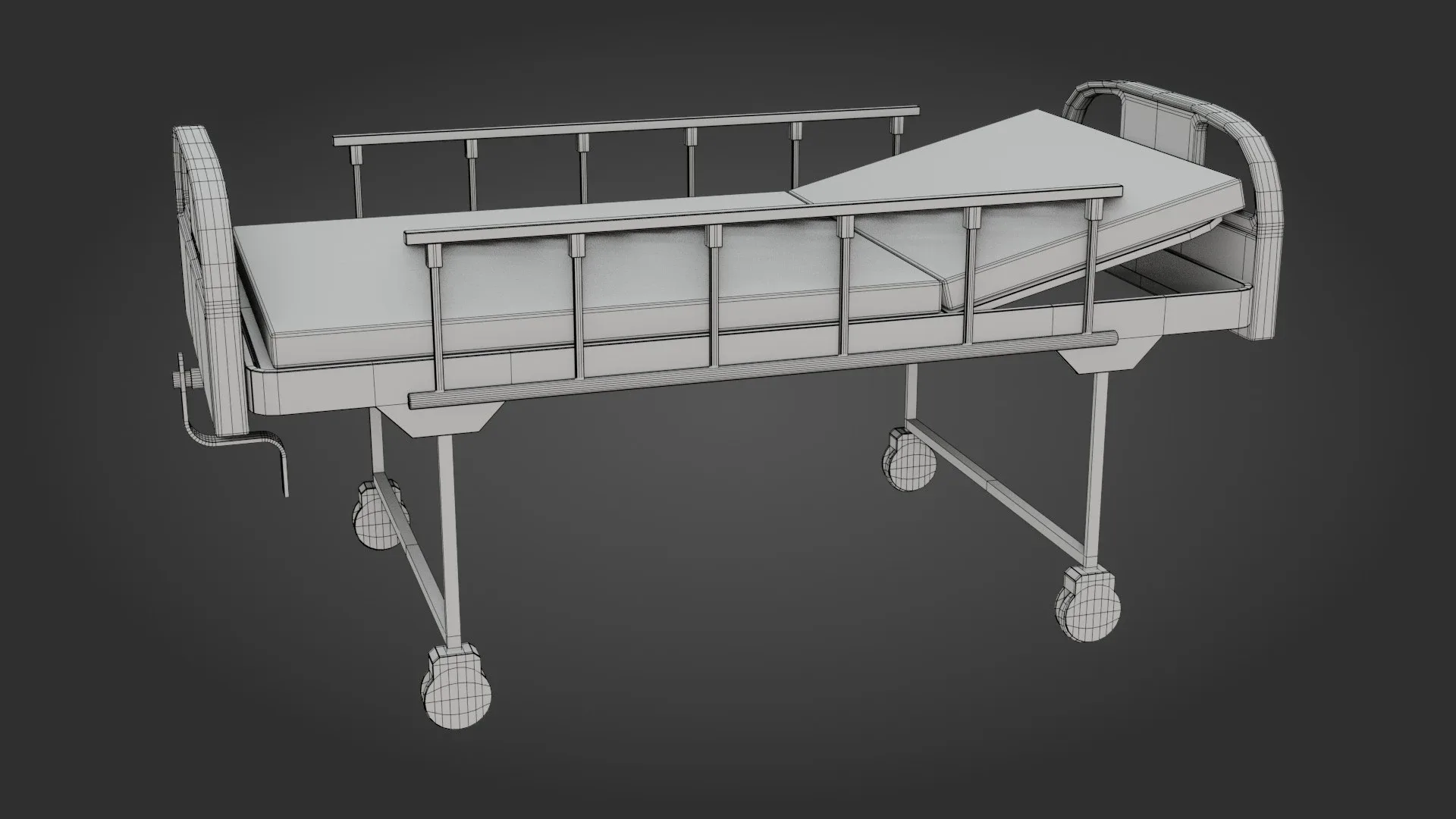 Hospital Bed - Low poly - Game Ready - PBR