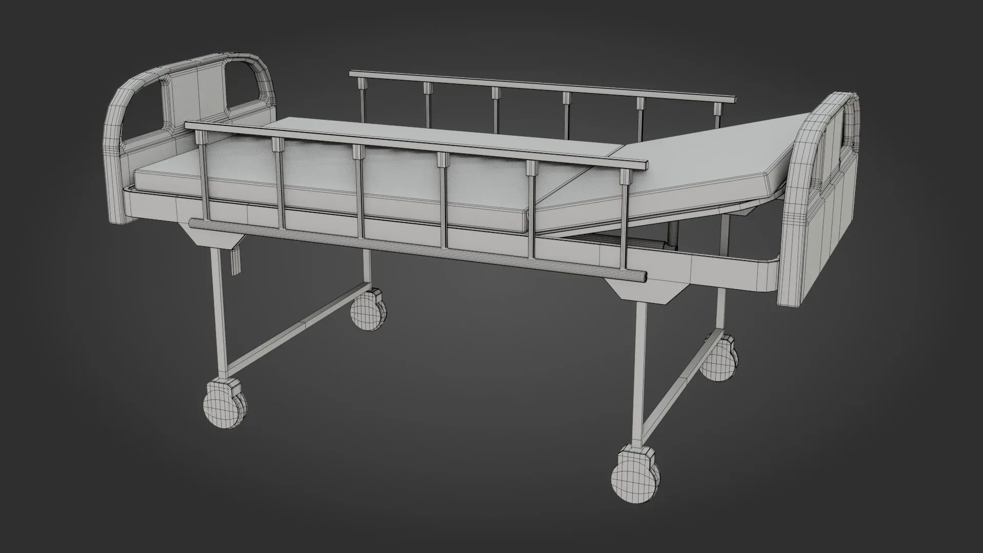 Hospital Bed - Low poly - Game Ready - PBR