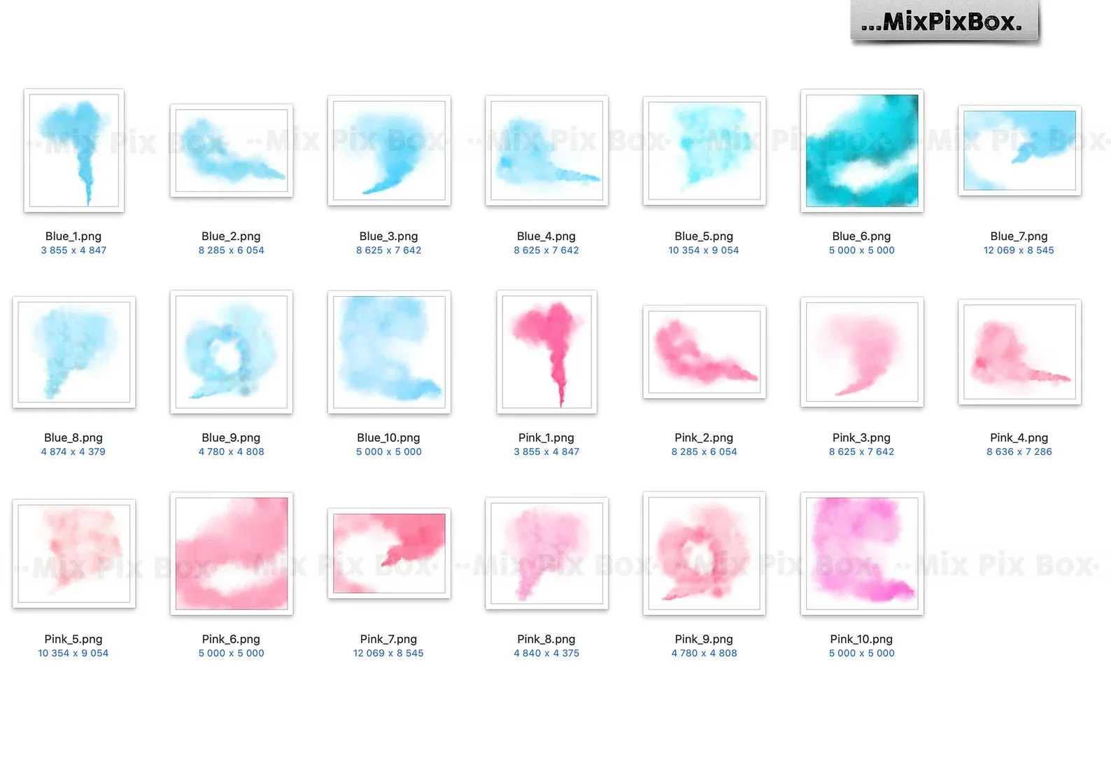 Pink and Blue Smoke Bombs Overlays