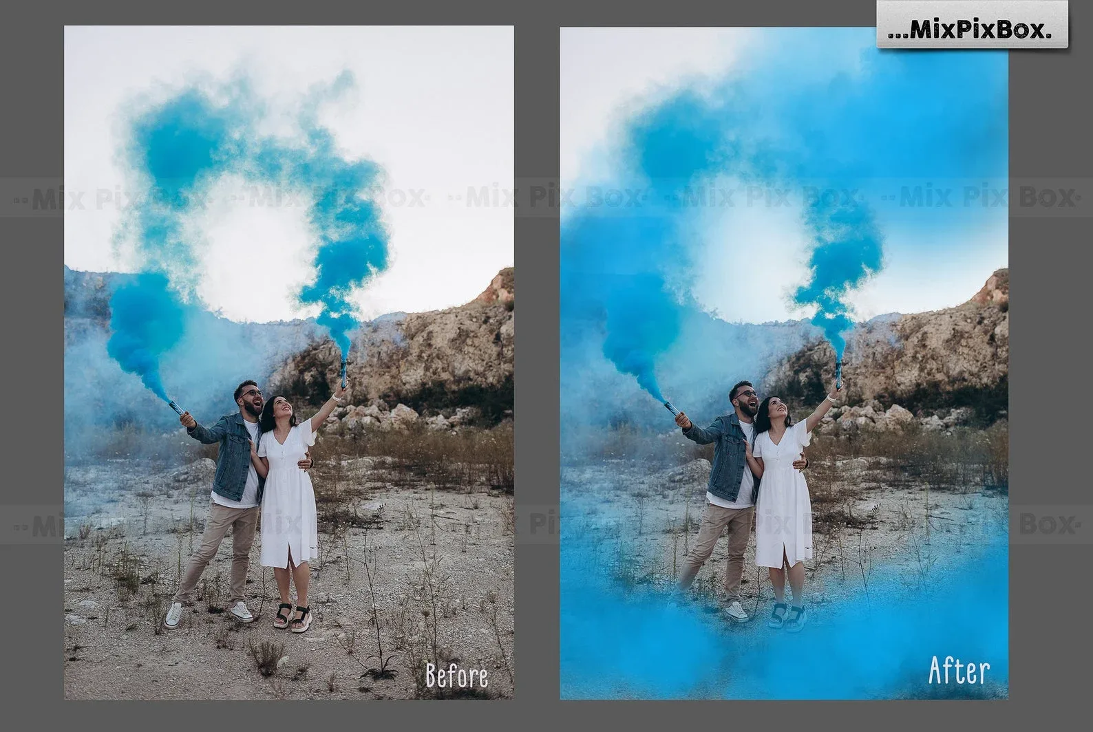 Pink and Blue Smoke Bombs Overlays