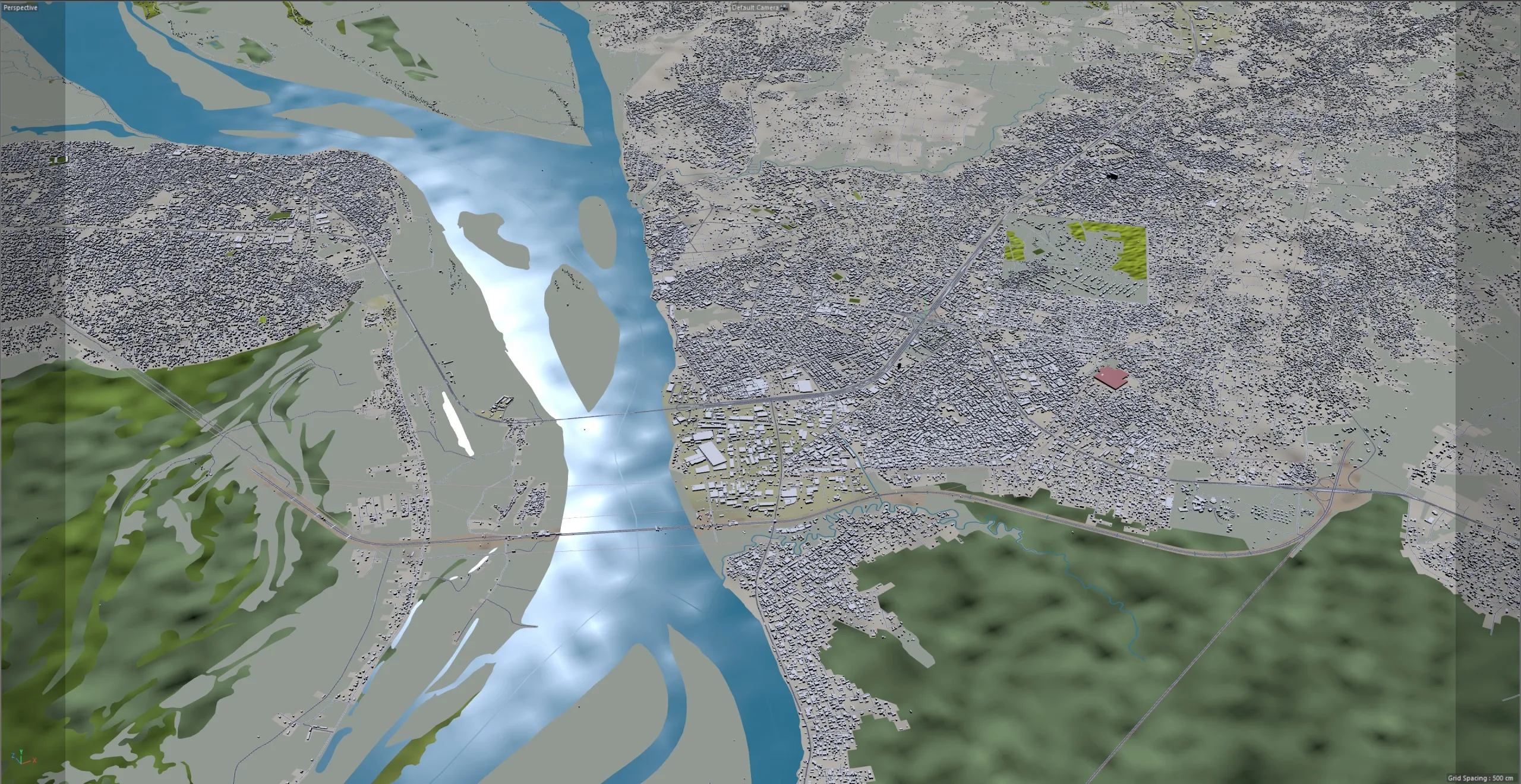 Onitsha city Nigeria 3d model 40km