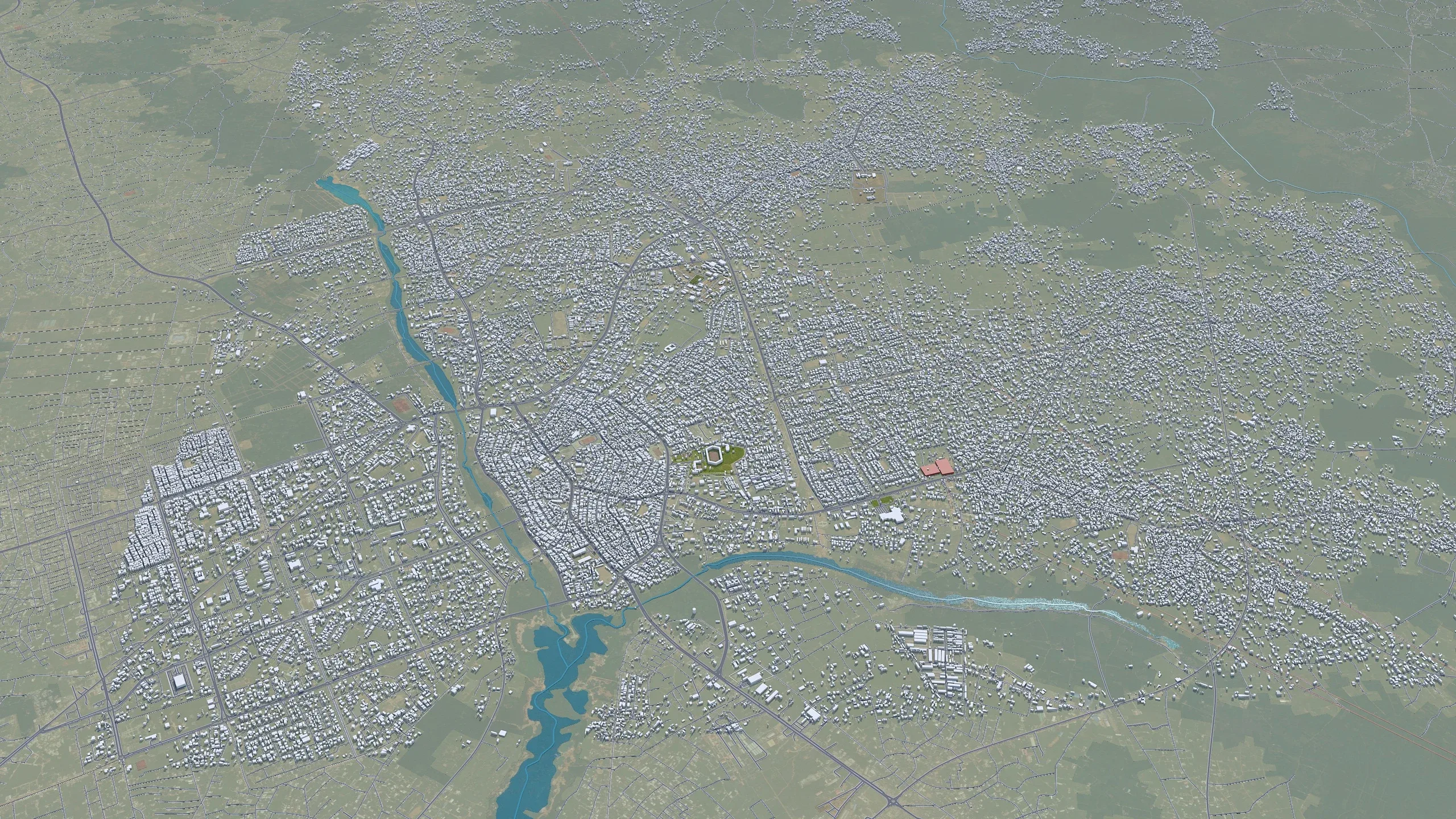 Owerri city Nigeria 3d model 30km